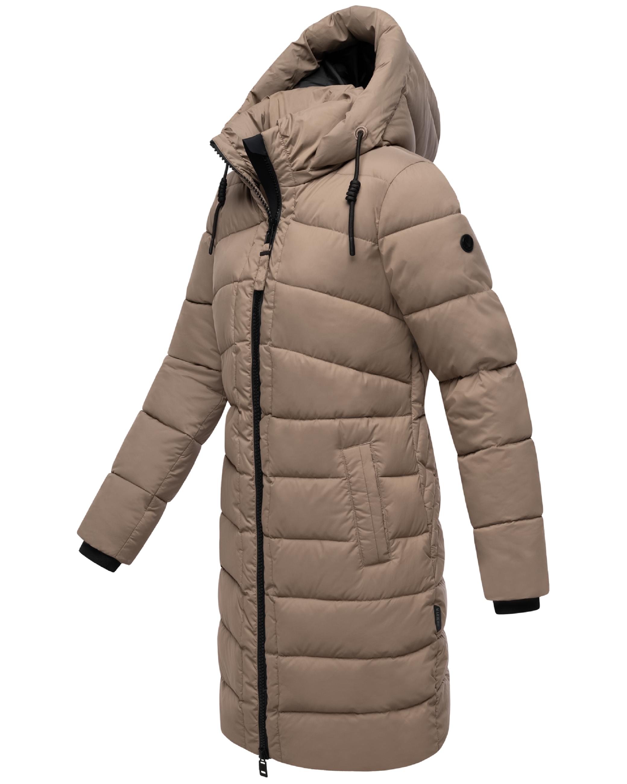 Winter Steppmantel mit abnehmbarer Kapuze "Kaltnäschen 16" Taupe Grey