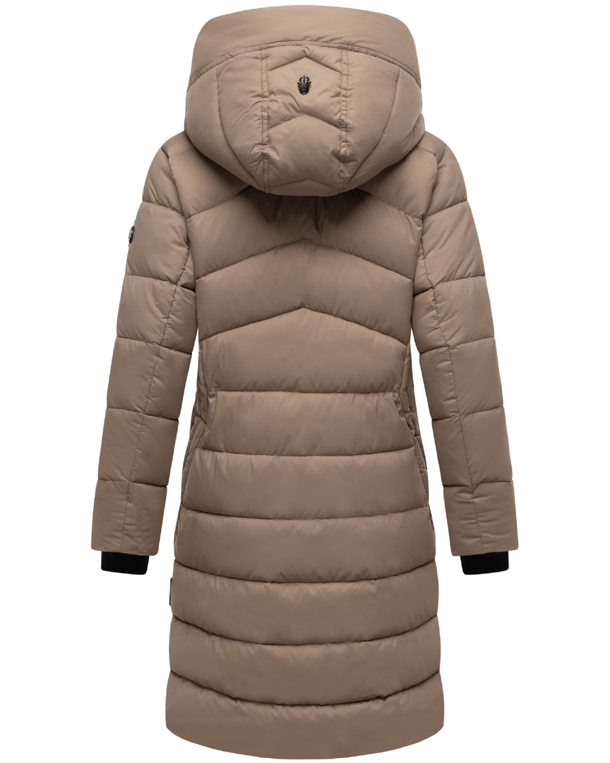 Winter Steppmantel mit abnehmbarer Kapuze "Kaltnäschen 16" Taupe Grey