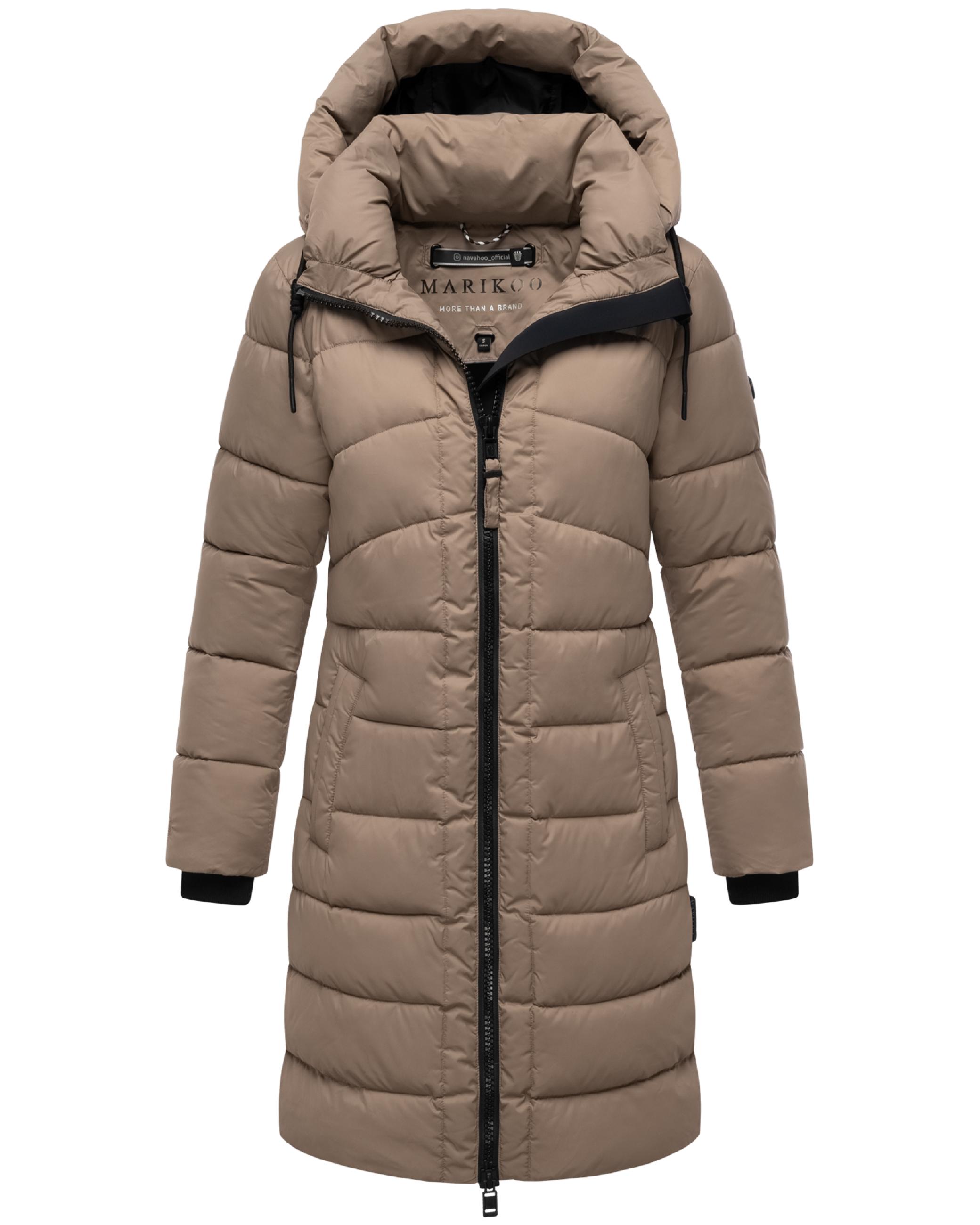 Winter Steppmantel mit abnehmbarer Kapuze "Kaltnäschen 16" Taupe Grey