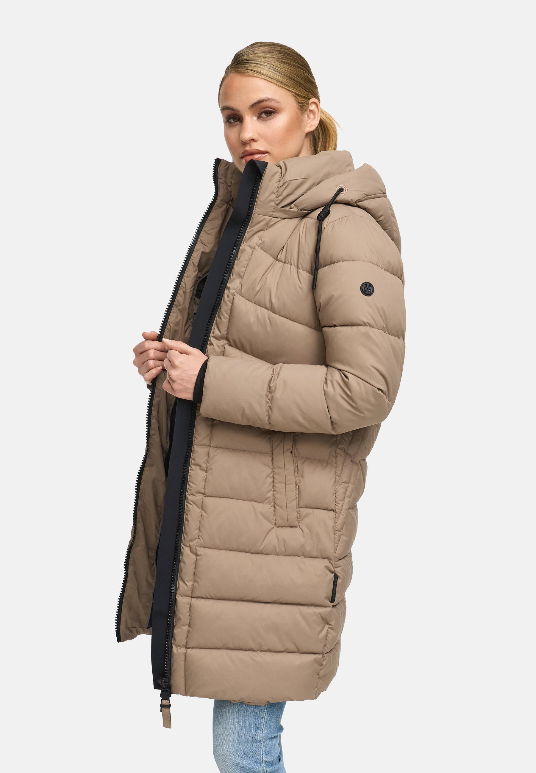 Winter Steppmantel mit abnehmbarer Kapuze "Kaltnäschen 16" Taupe Grey