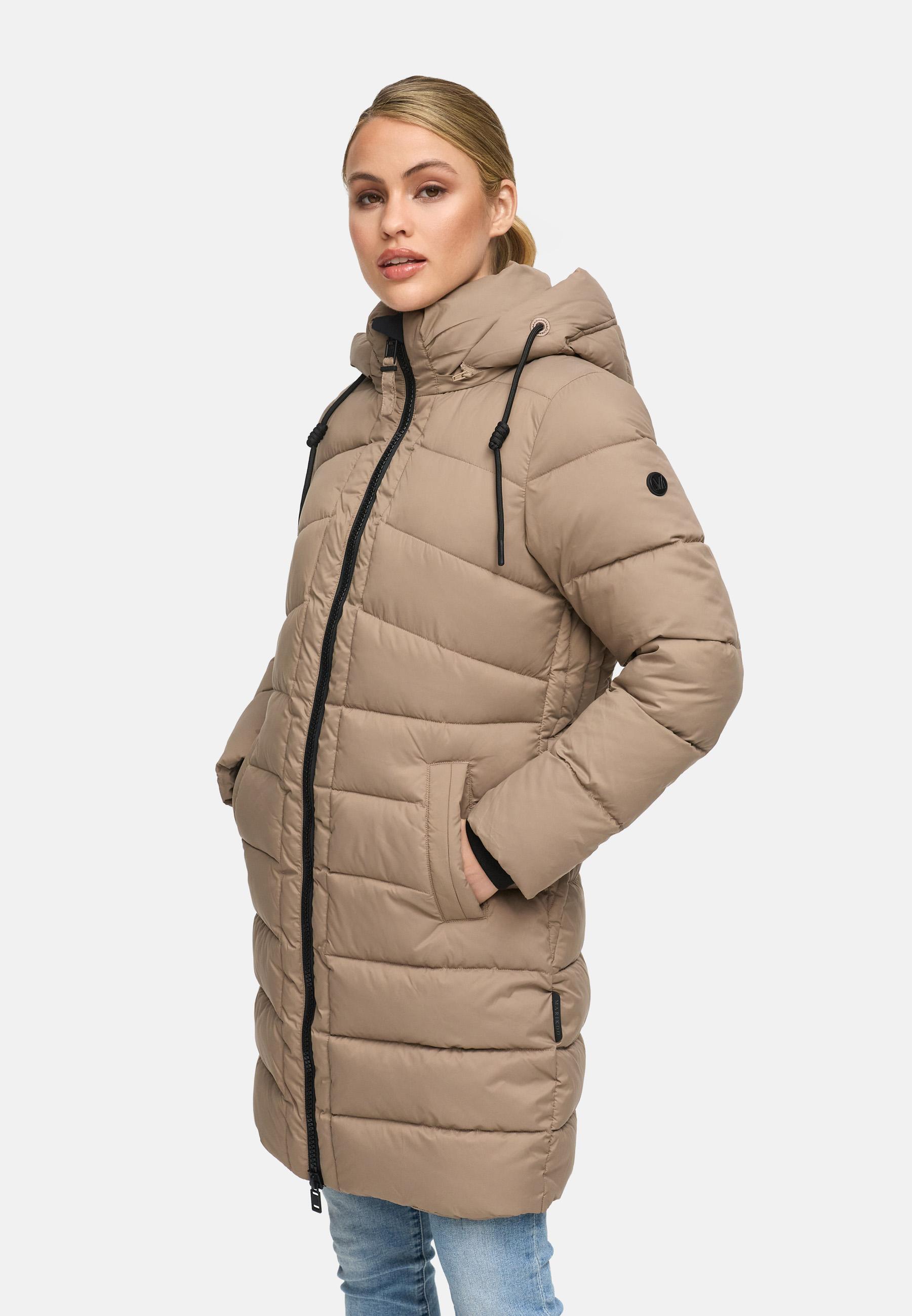 Winter Steppmantel mit abnehmbarer Kapuze "Kaltnäschen 16" Taupe Grey