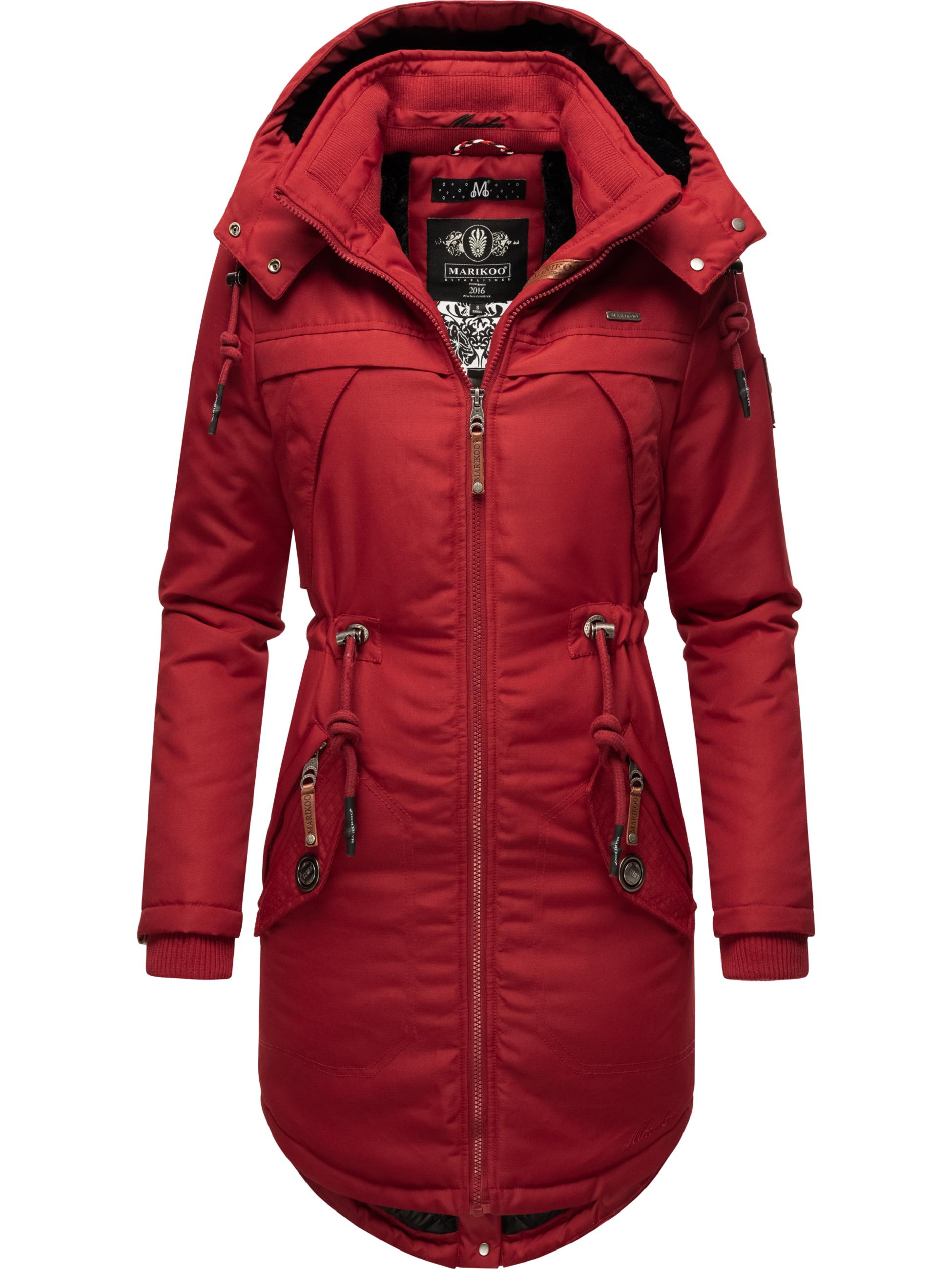 Wintermantel mit abnehmbarer Kapuze "Kamii" Blood Red