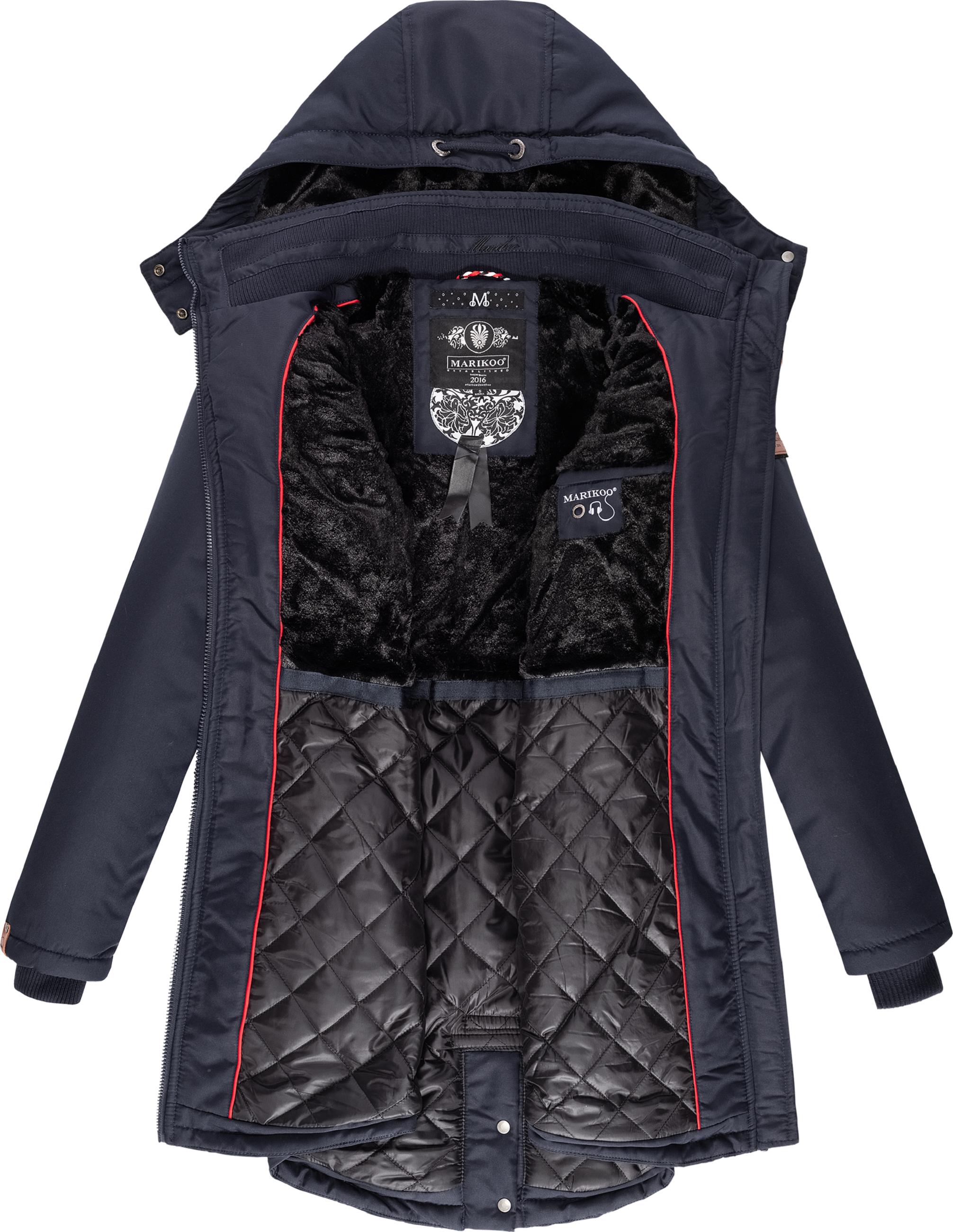 Wintermantel mit abnehmbarer Kapuze "Kamii" Navy