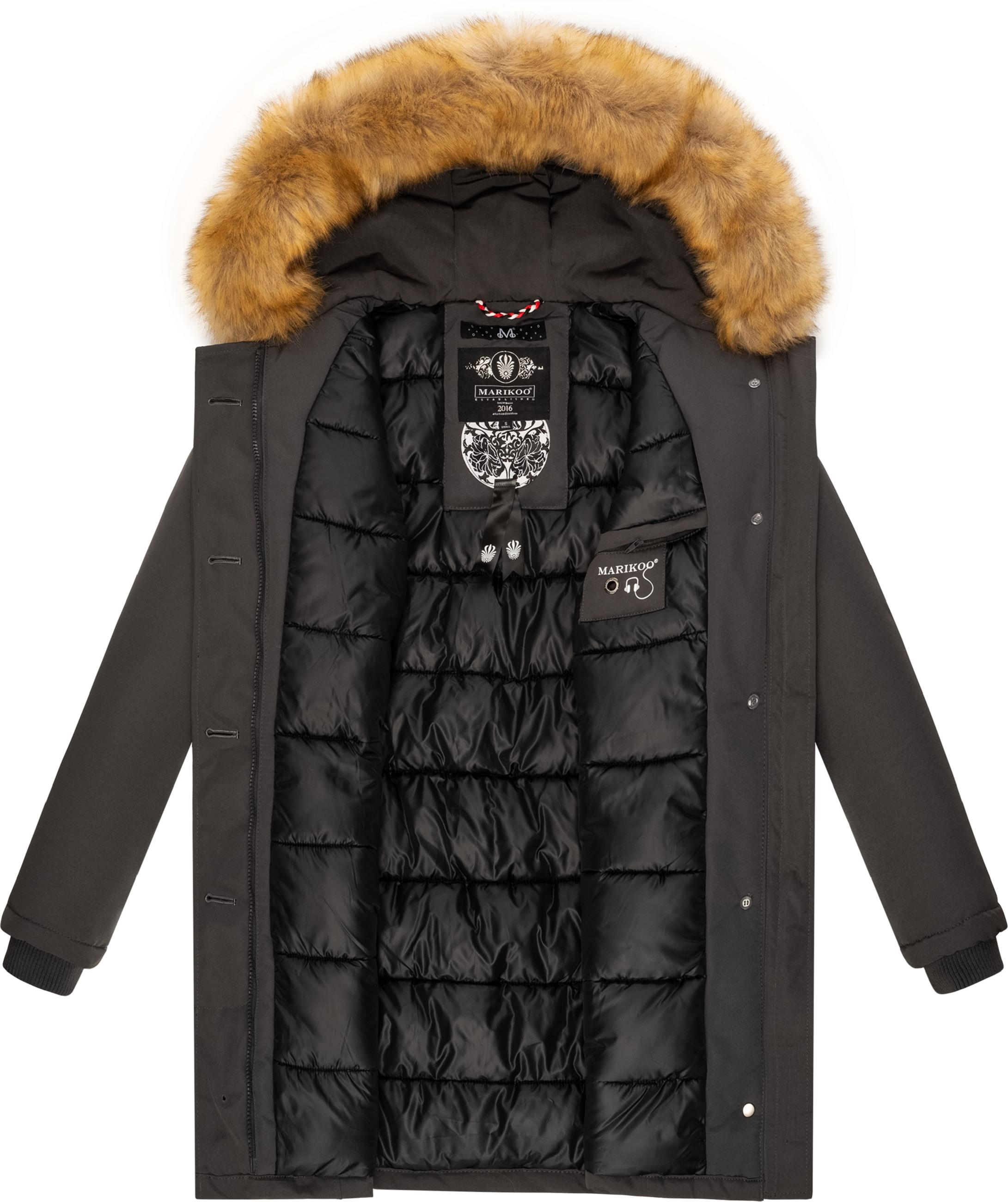 Winterparka mit Kapuze "Karmaa" Anthrazitgrau