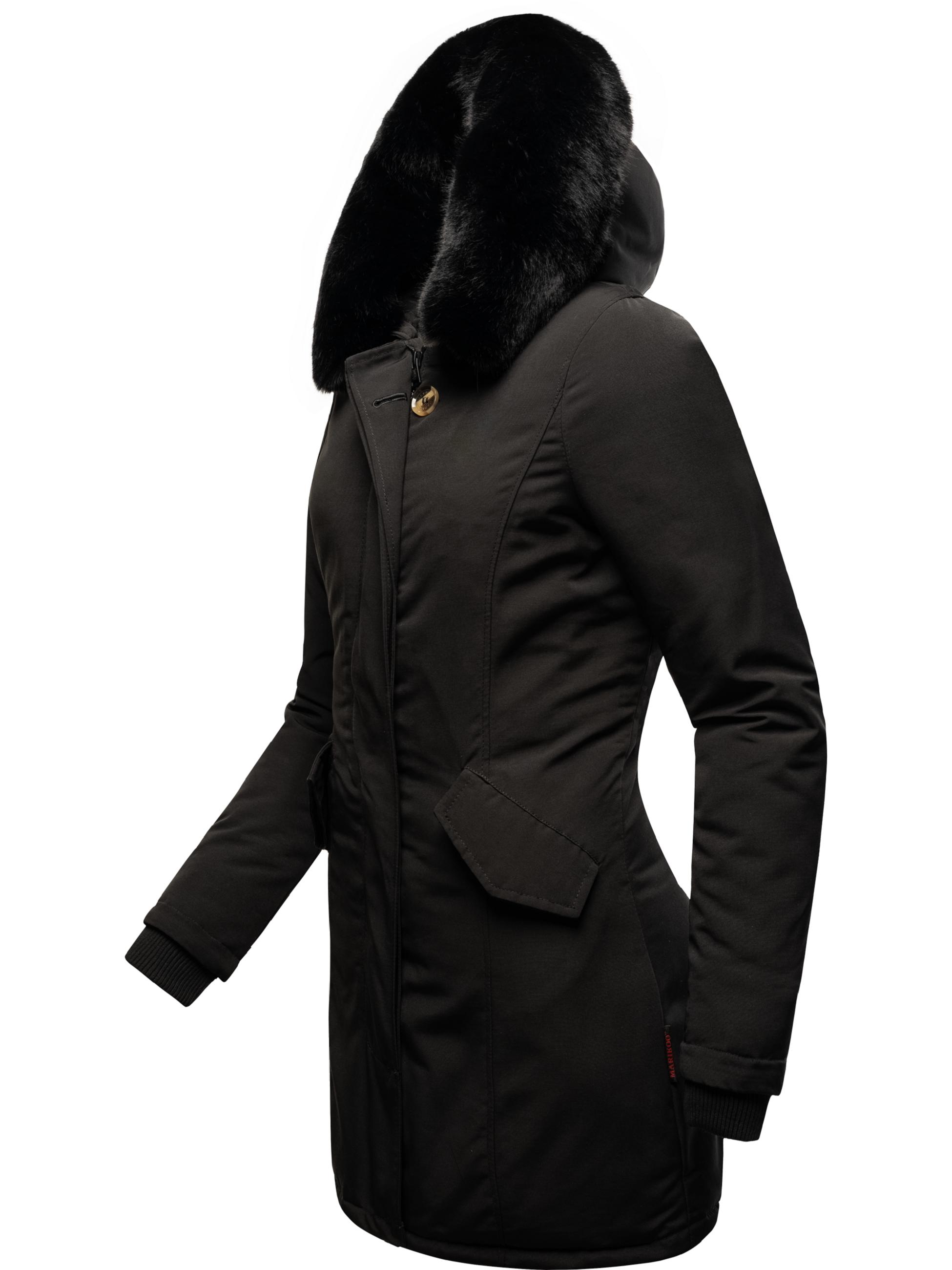 Winterparka mit Kapuze "Karmaa" Black with black fur