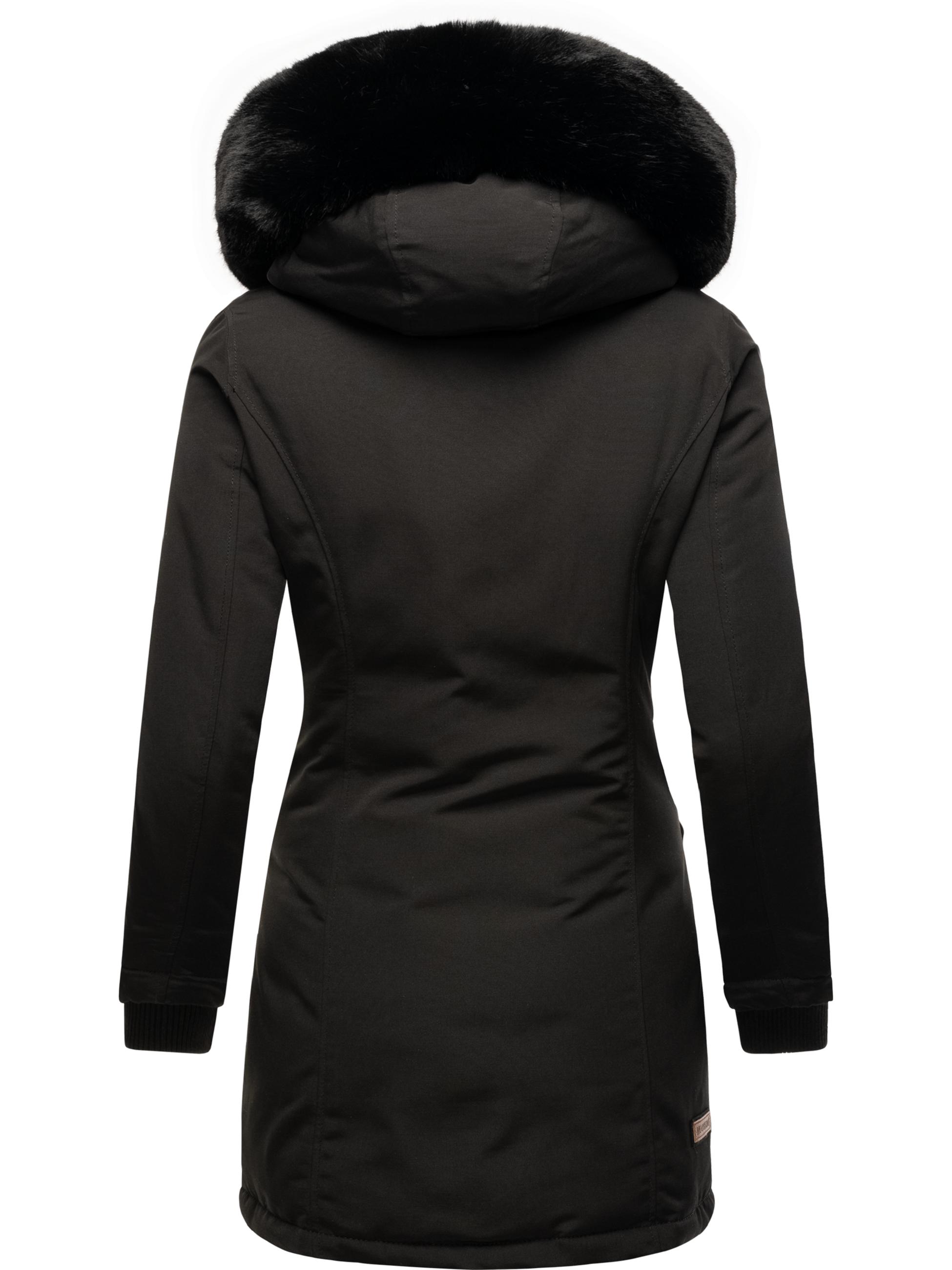 Winterparka mit Kapuze "Karmaa" Black with black fur
