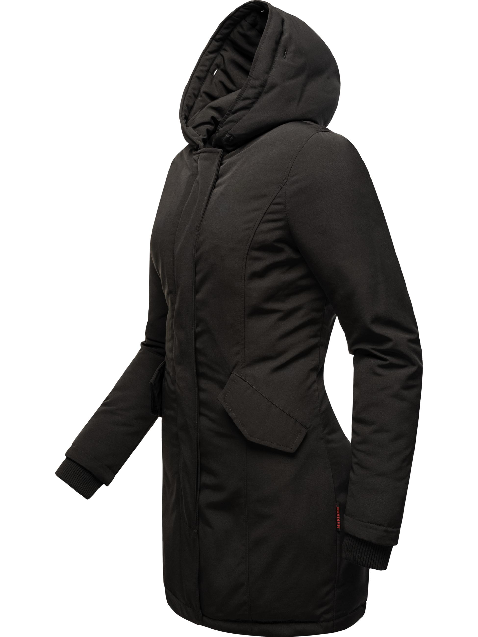 Winterparka mit Kapuze "Karmaa" Black with black fur