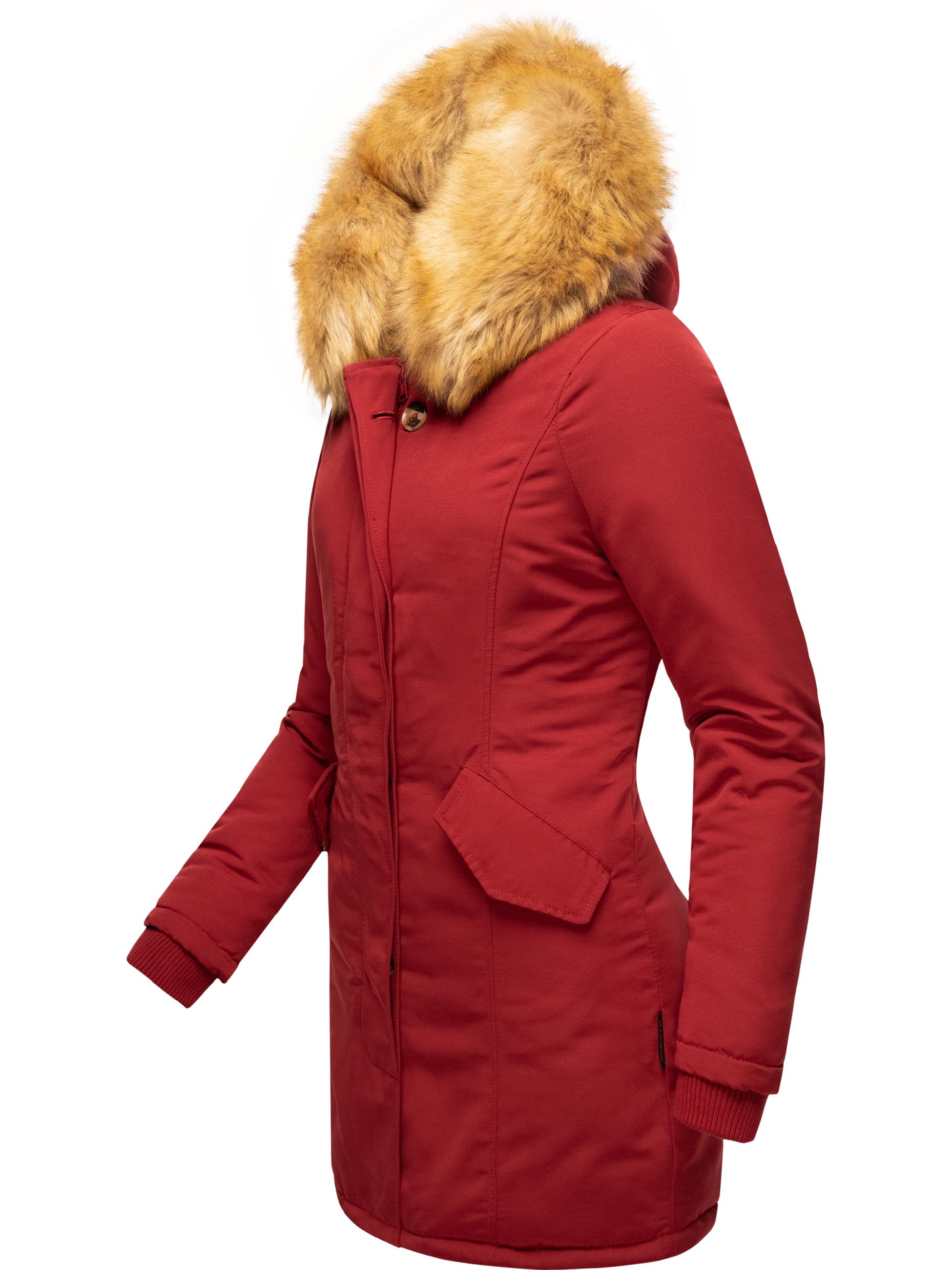 Winterparka mit Kapuze "Karmaa" Blood Red