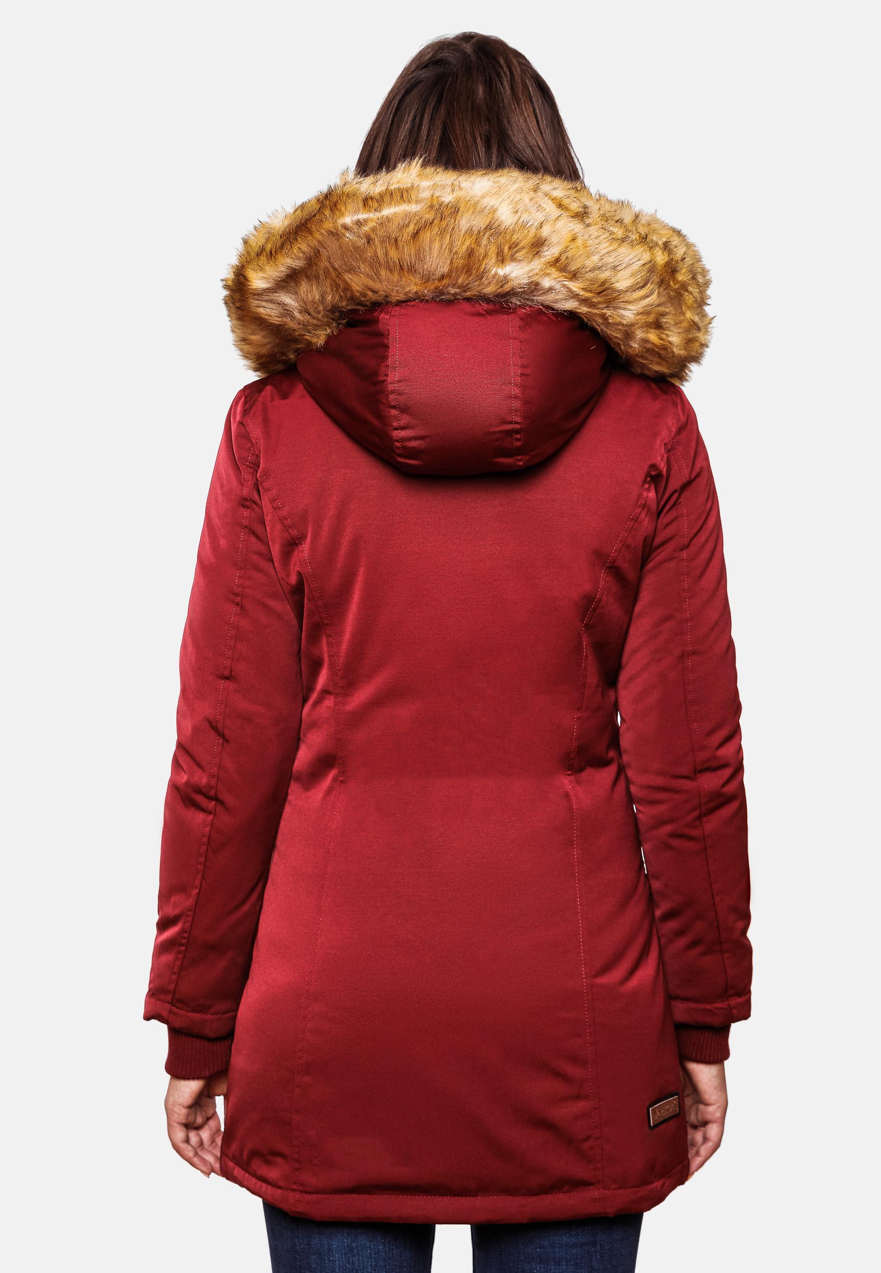 Winterparka mit Kapuze "Karmaa" Blood Red