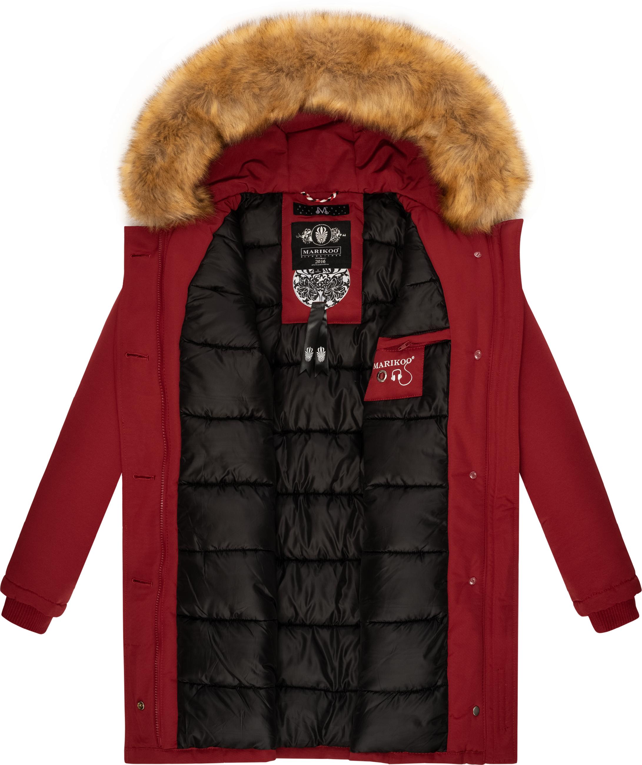 Winterparka mit Kapuze "Karmaa" Blood Red