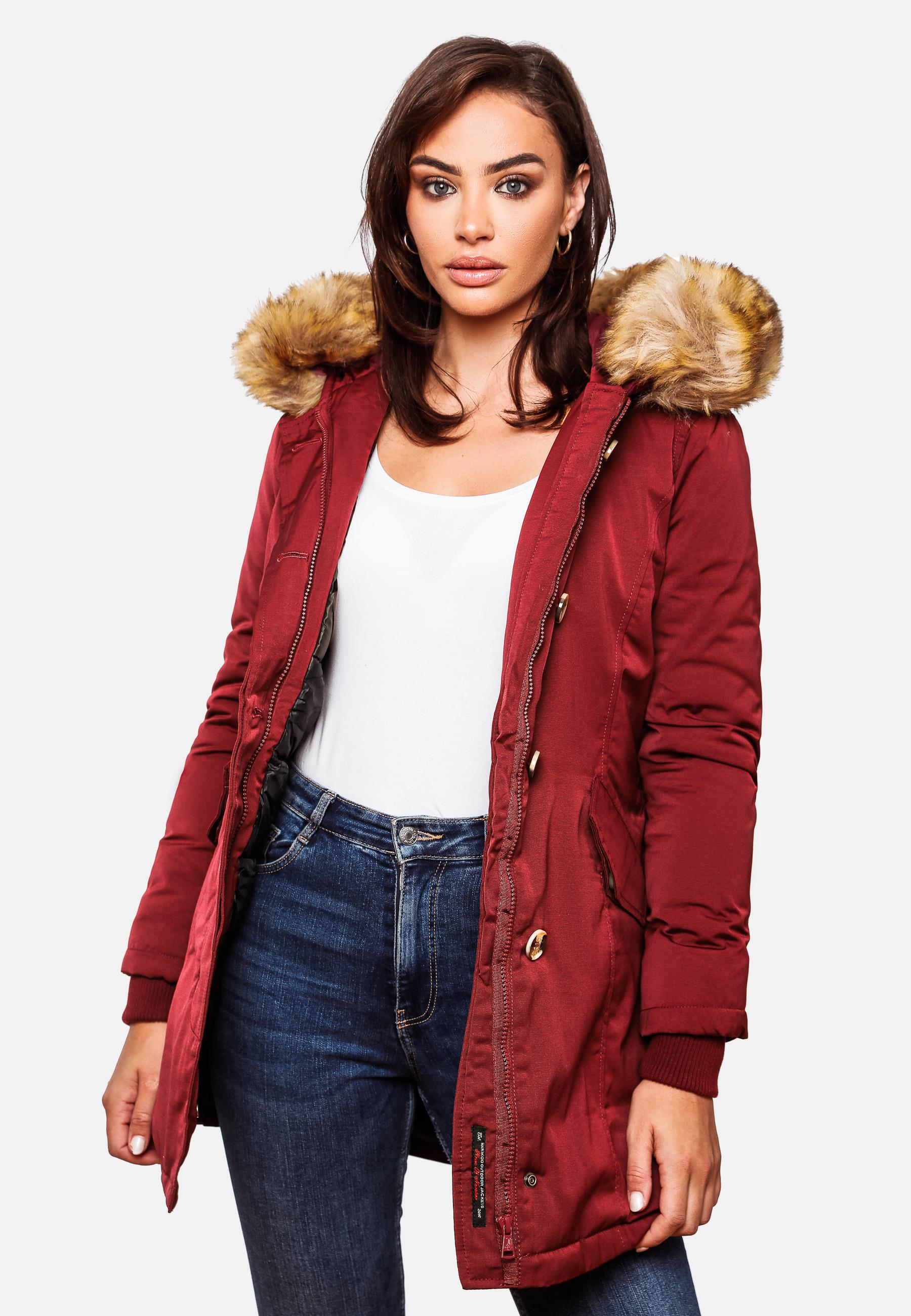 Winterparka mit Kapuze "Karmaa" Blood Red