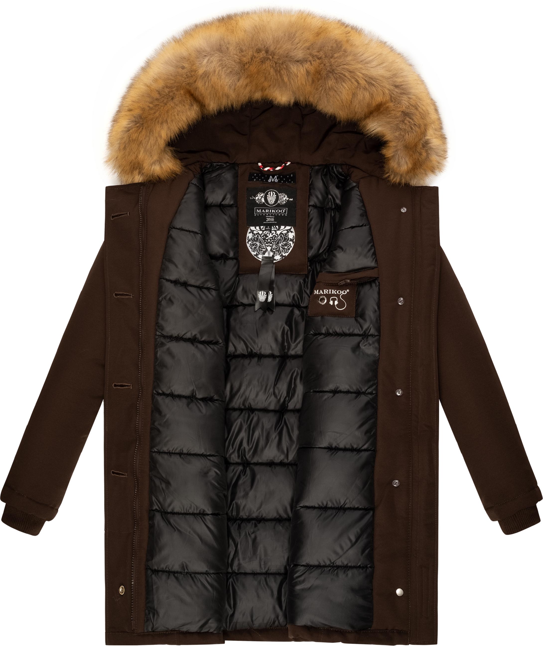 Winterparka mit Kapuze "Karmaa" Dark Choco