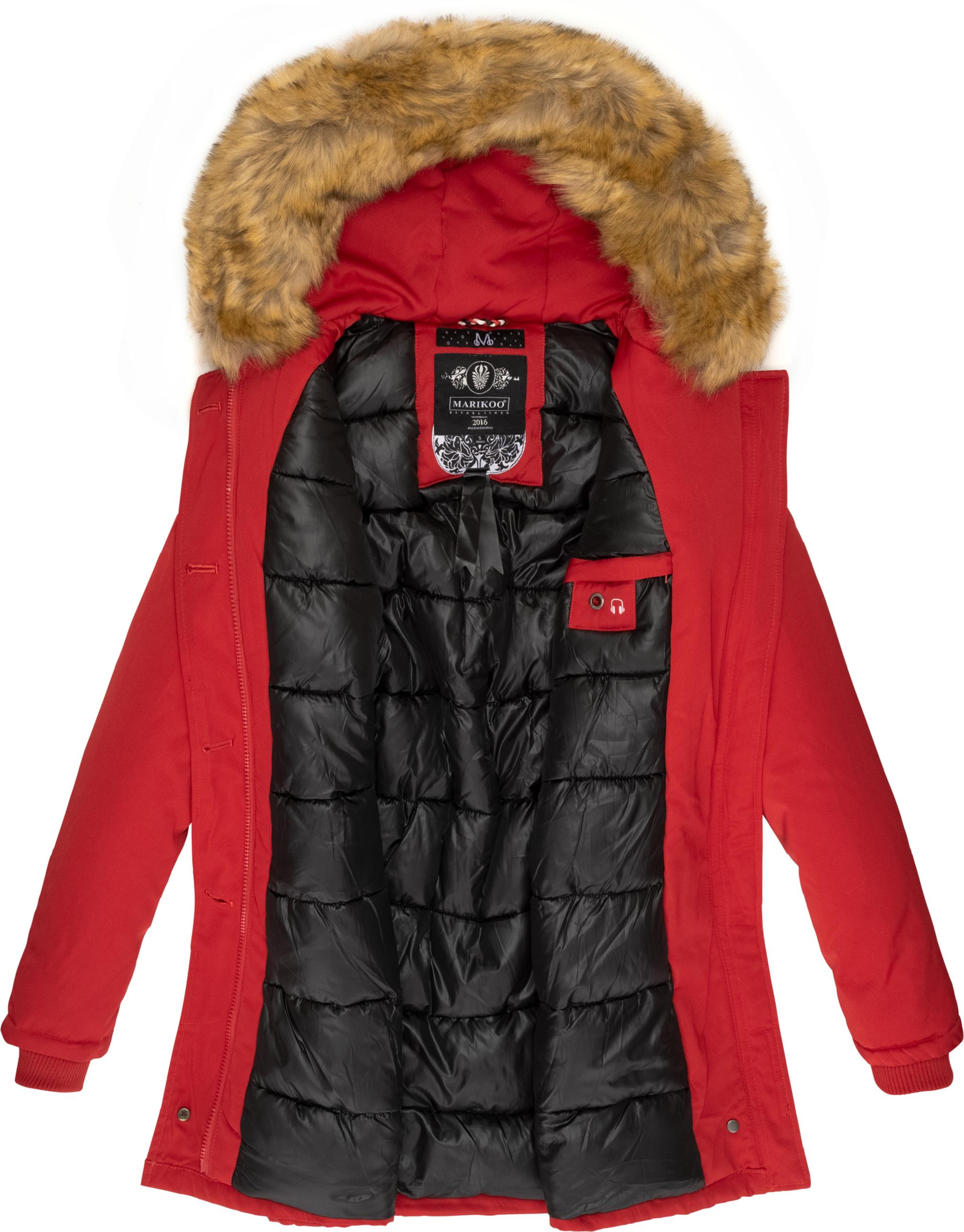 Winterparka mit Kapuze "Karmaa" Rot