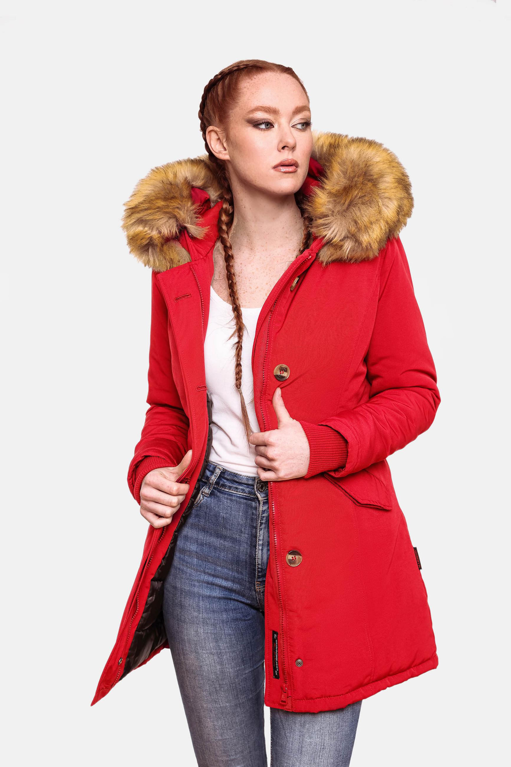 Winterparka mit Kapuze "Karmaa" Rot