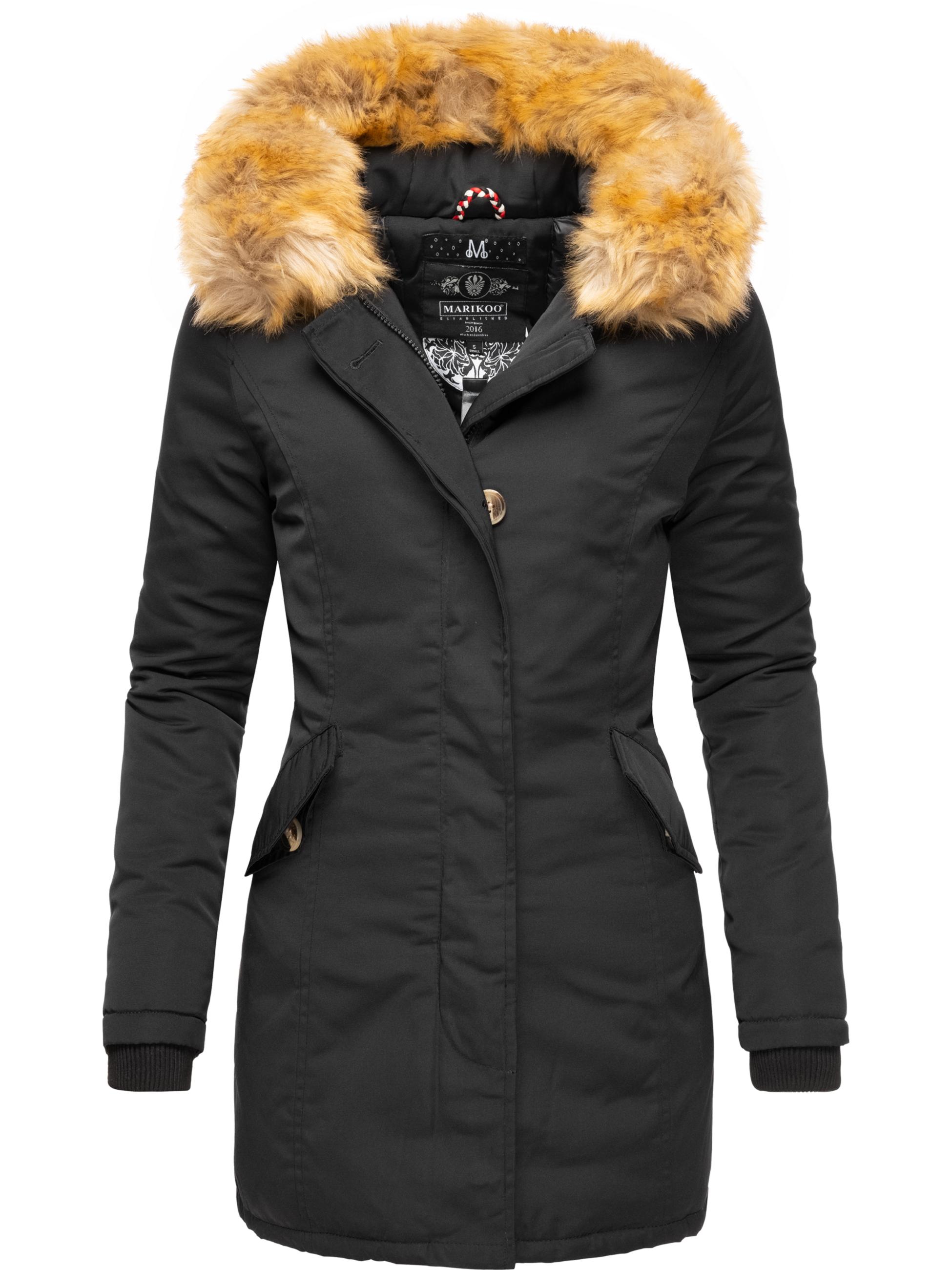 Winterparka mit Kapuze "Karmaa" Schwarz