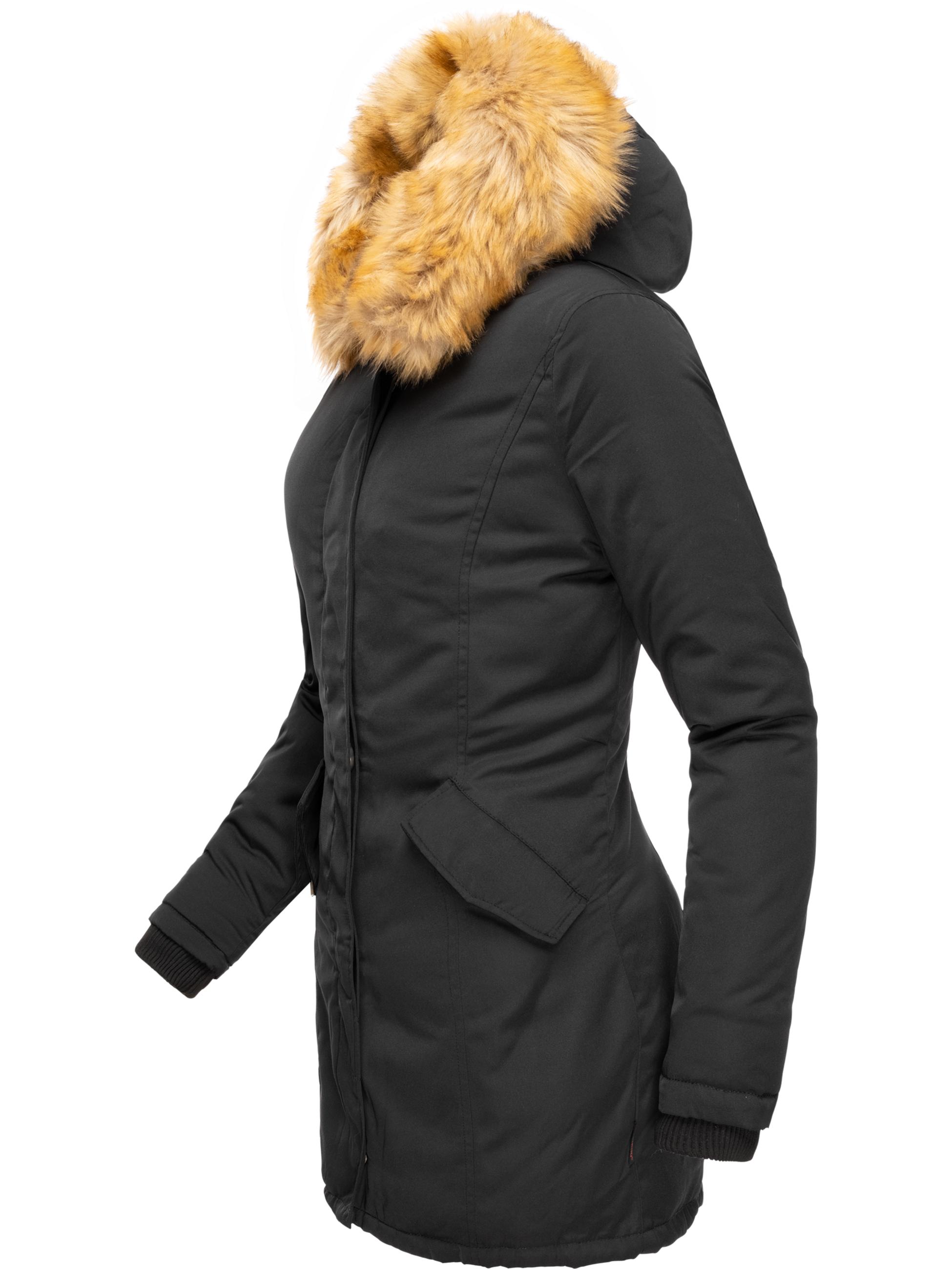 Winterparka mit Kapuze "Karmaa" Schwarz