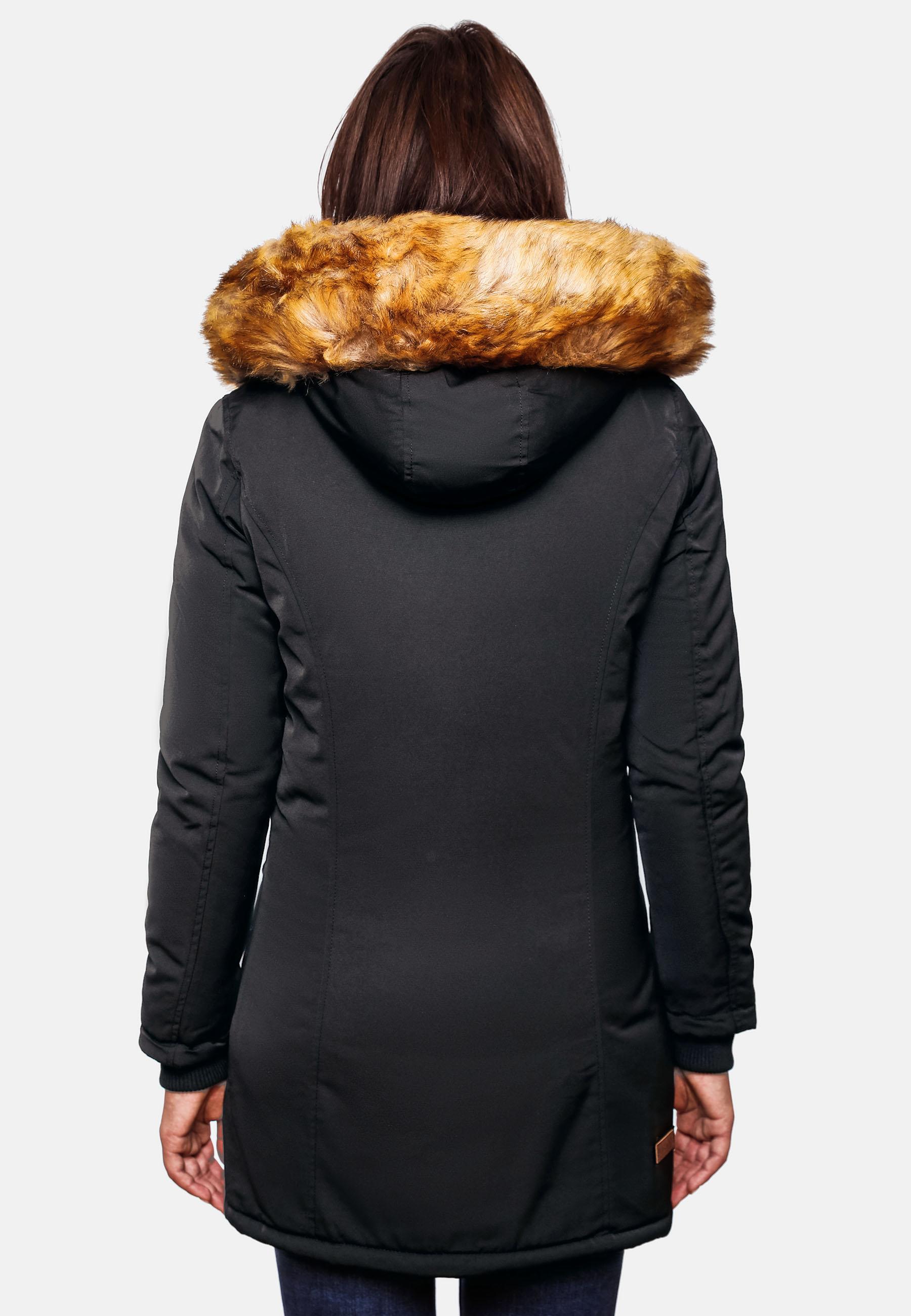 Winterparka mit Kapuze "Karmaa" Schwarz