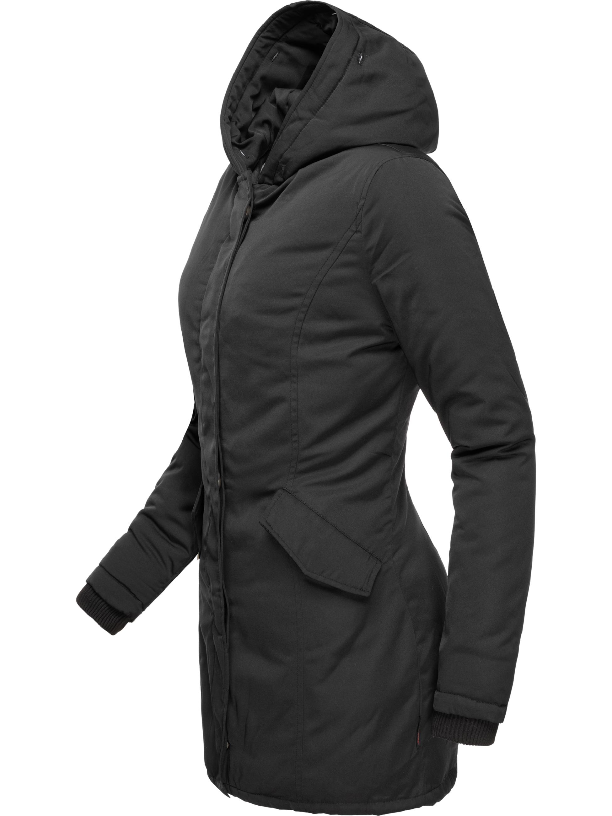 Winterparka mit Kapuze "Karmaa" Schwarz