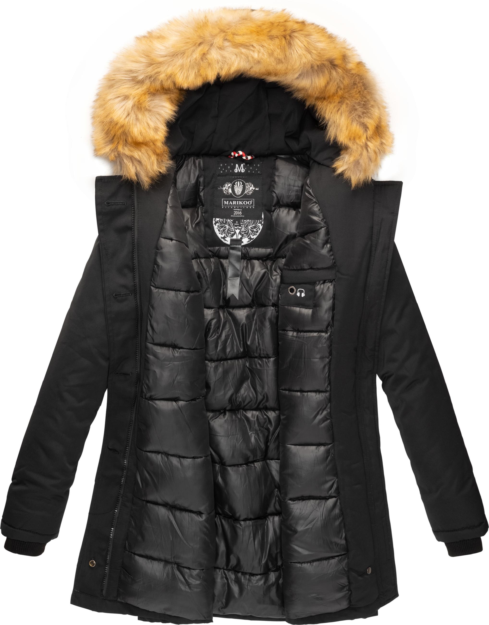 Winterparka mit Kapuze "Karmaa" Schwarz