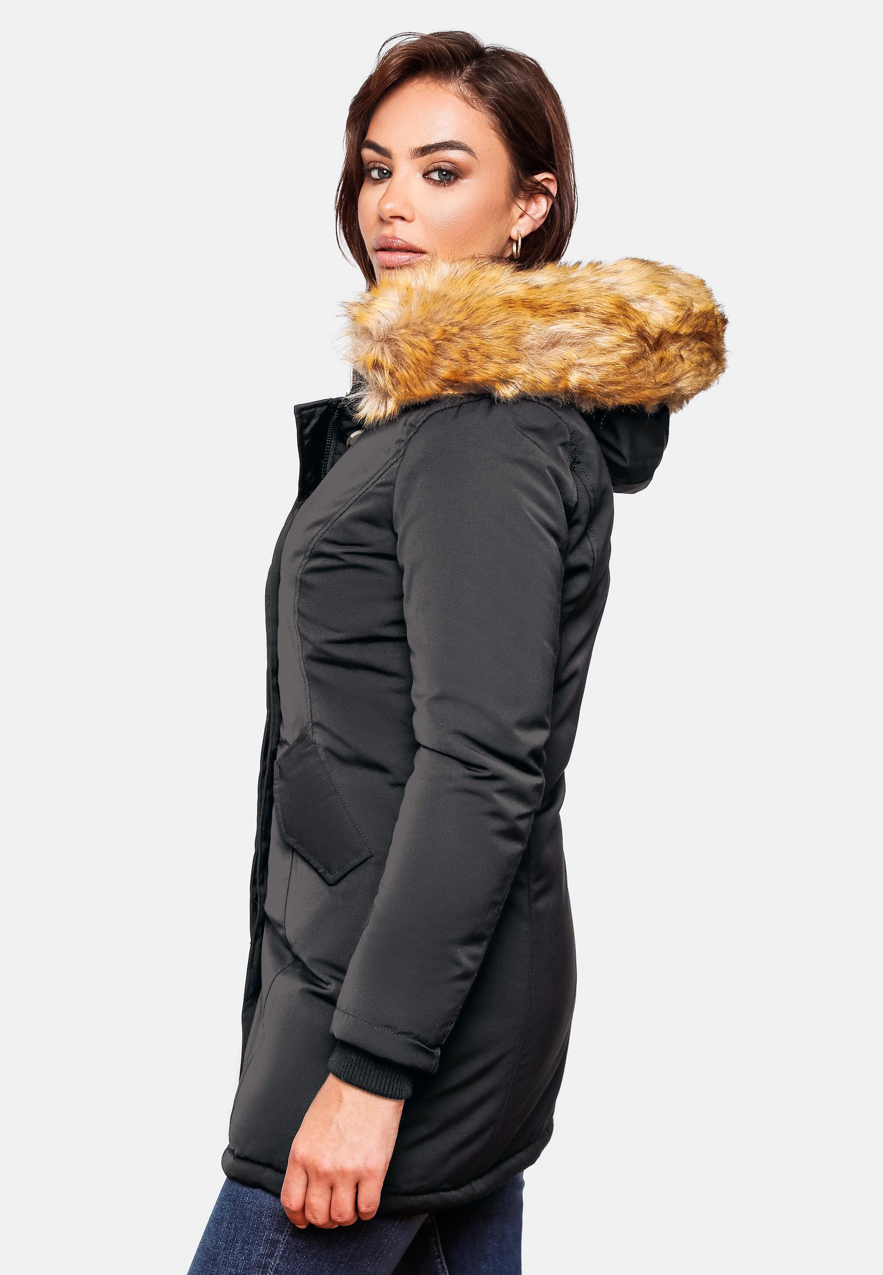 Winterparka mit Kapuze "Karmaa" Schwarz