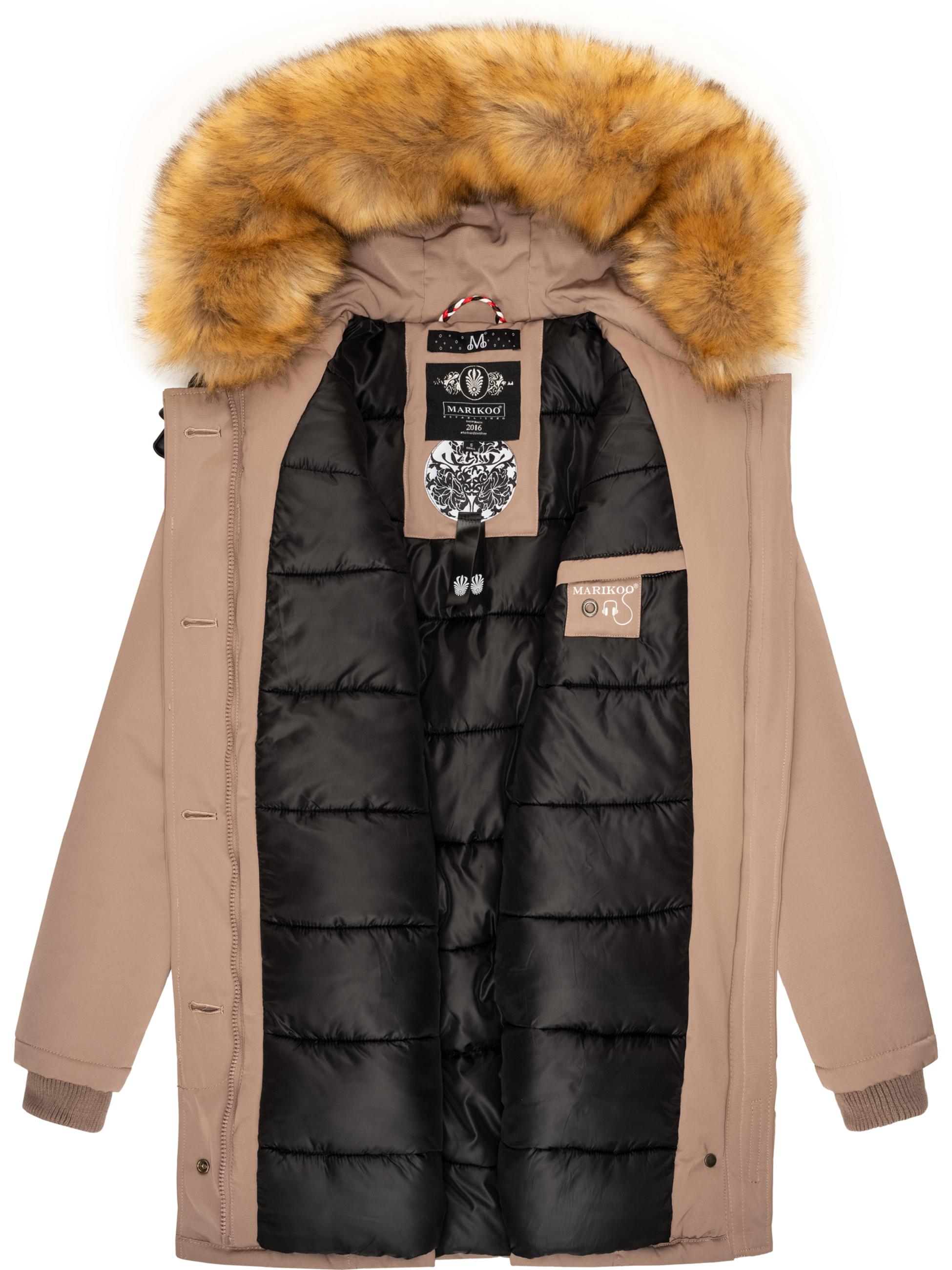 Winterparka mit Kapuze "Karmaa" Taupe