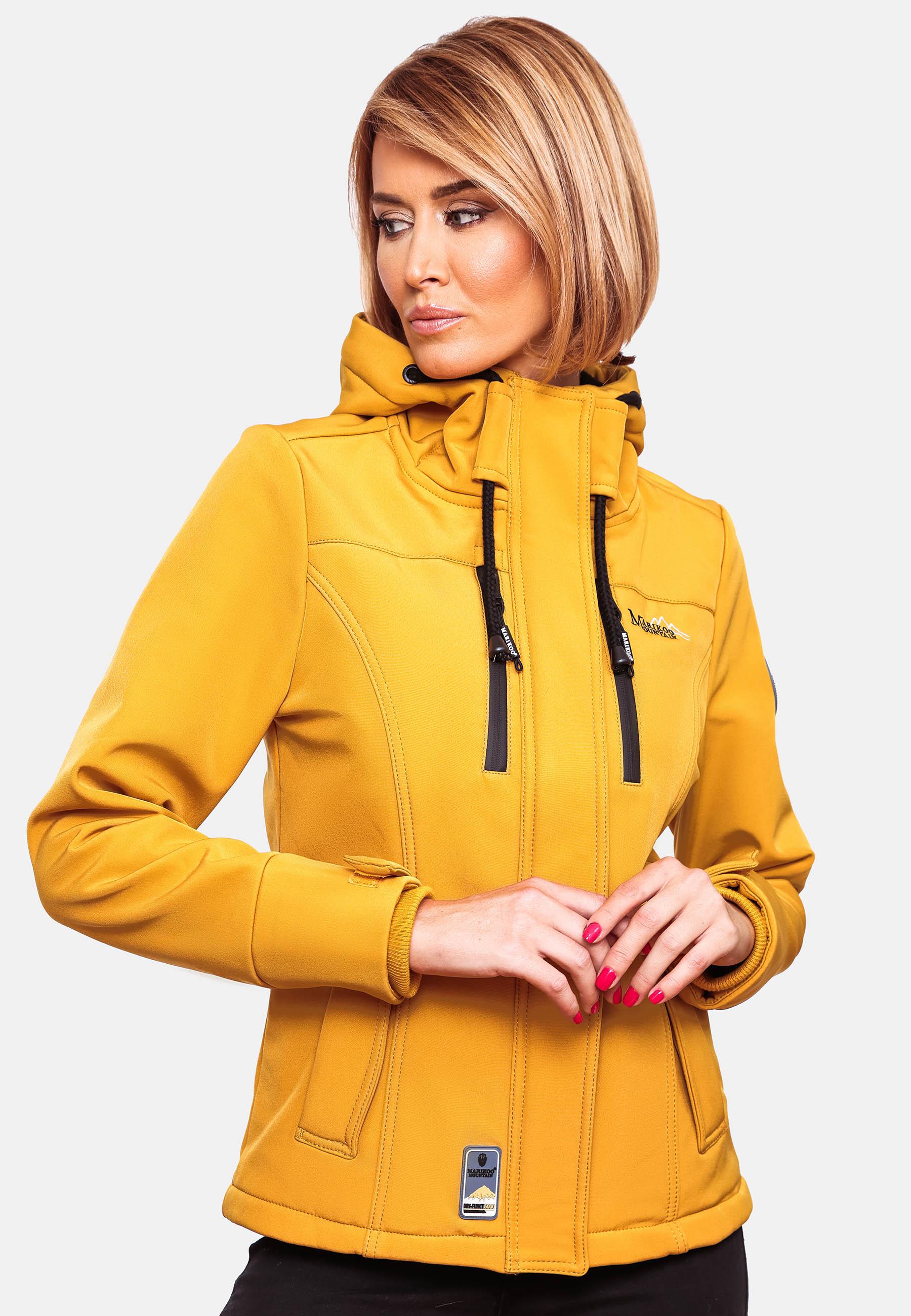 Übergang Softshell-Jacke mit Kapuze "Kleinezicke" Amber Yellow