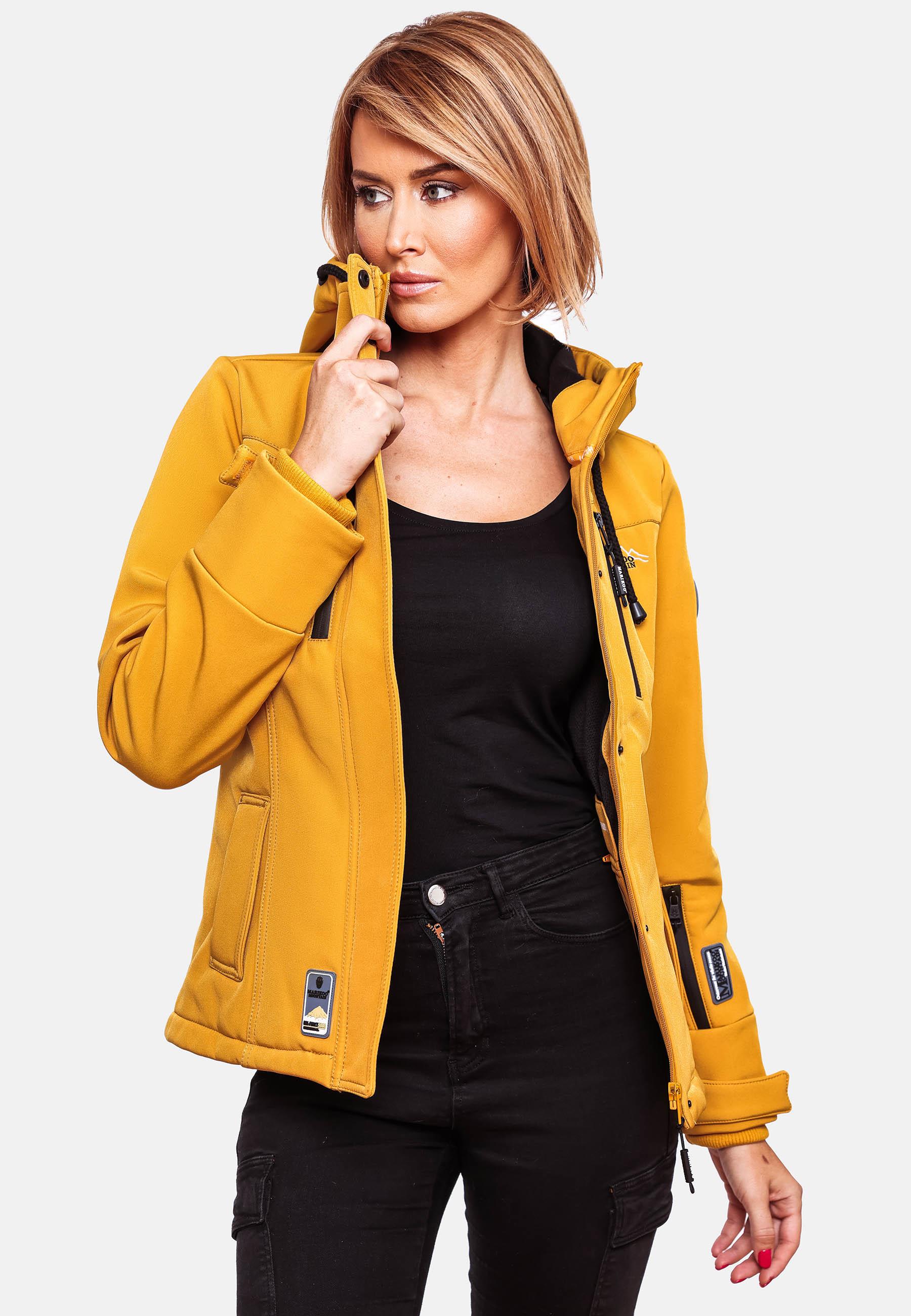 Übergang Softshell-Jacke mit Kapuze "Kleinezicke" Amber Yellow