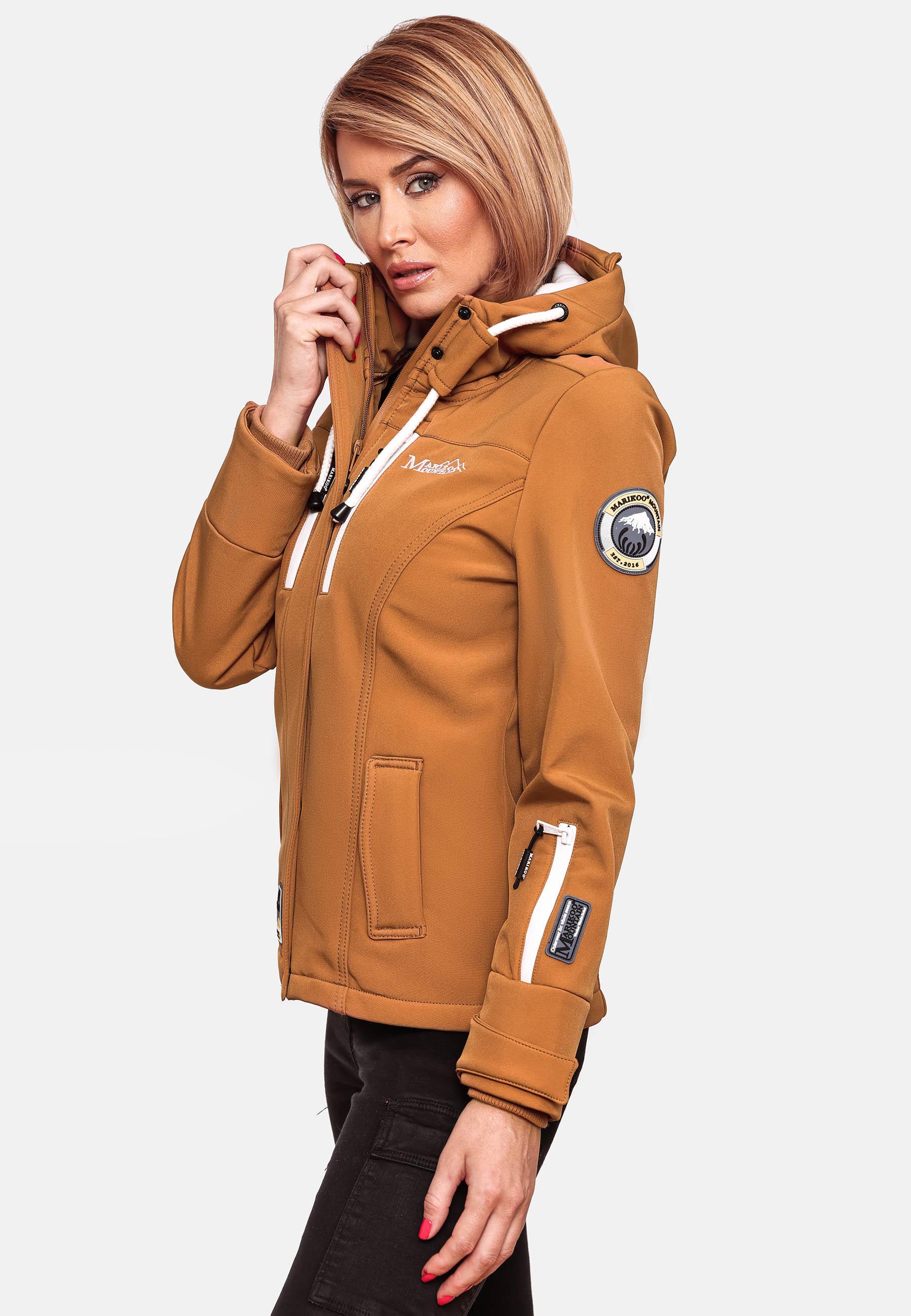 Übergang Softshell-Jacke mit Kapuze "Kleinezicke" Caramel Brown