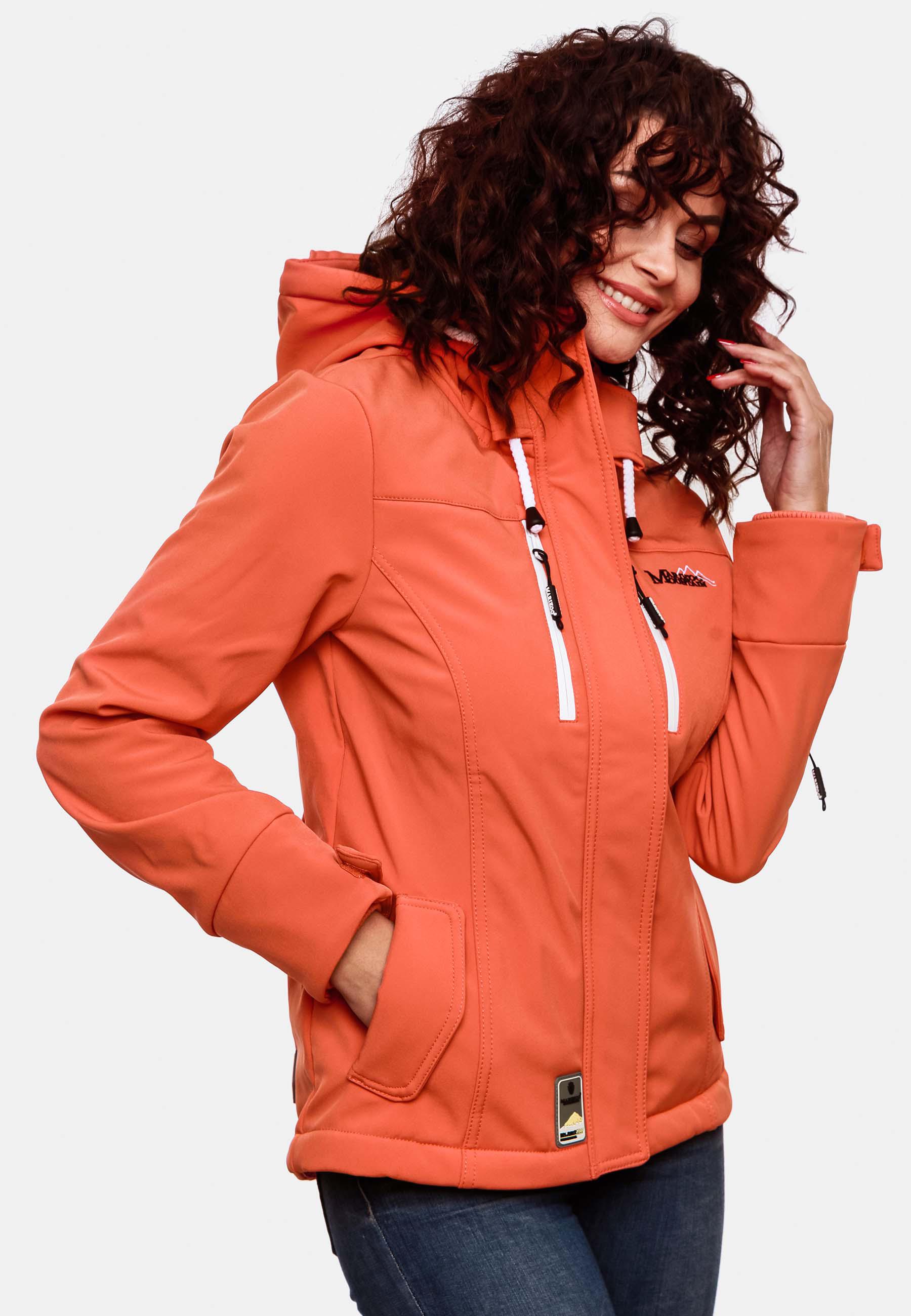 Übergang Softshell-Jacke mit Kapuze "Kleinezicke" Coral