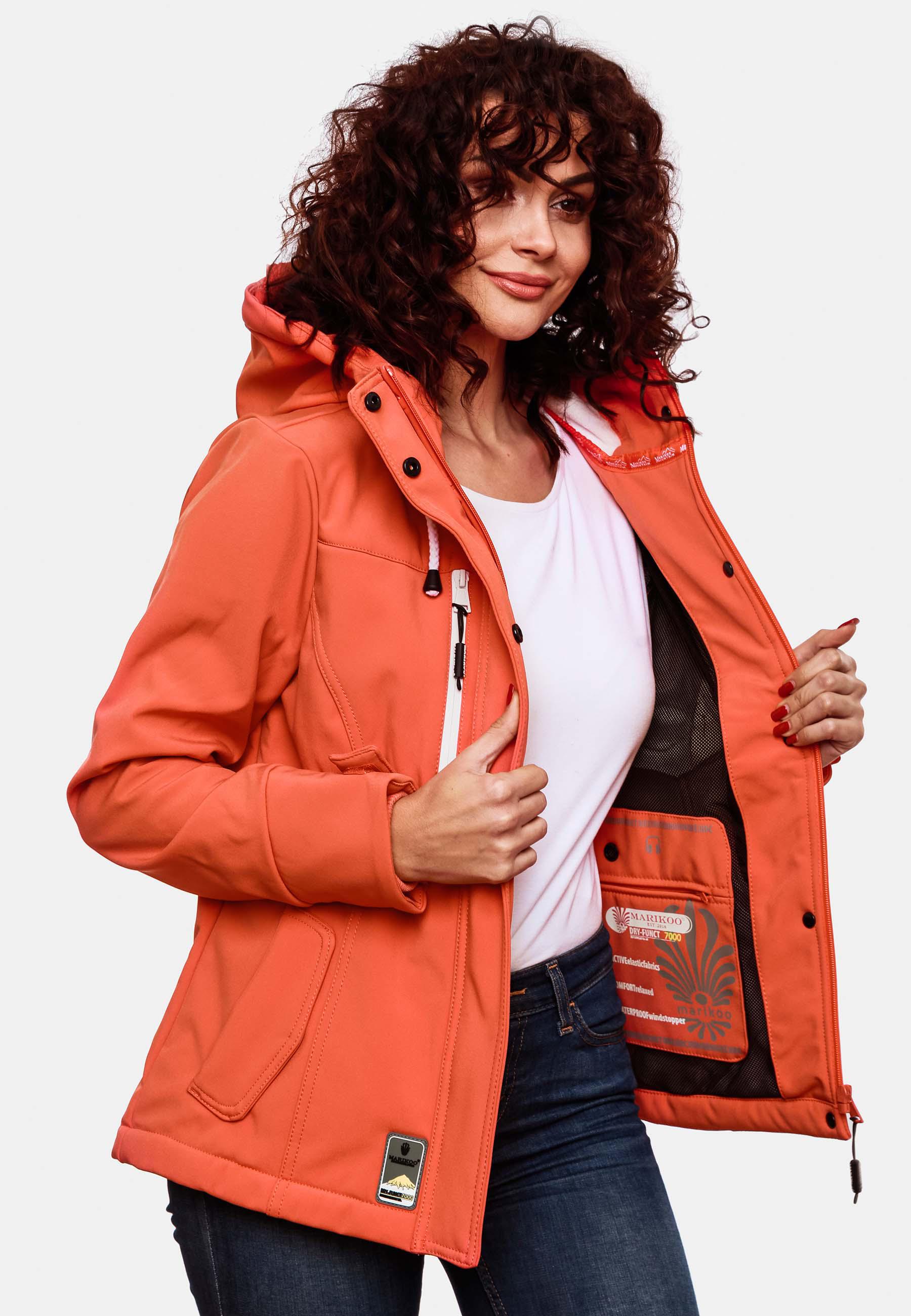 Übergang Softshell-Jacke mit Kapuze "Kleinezicke" Coral