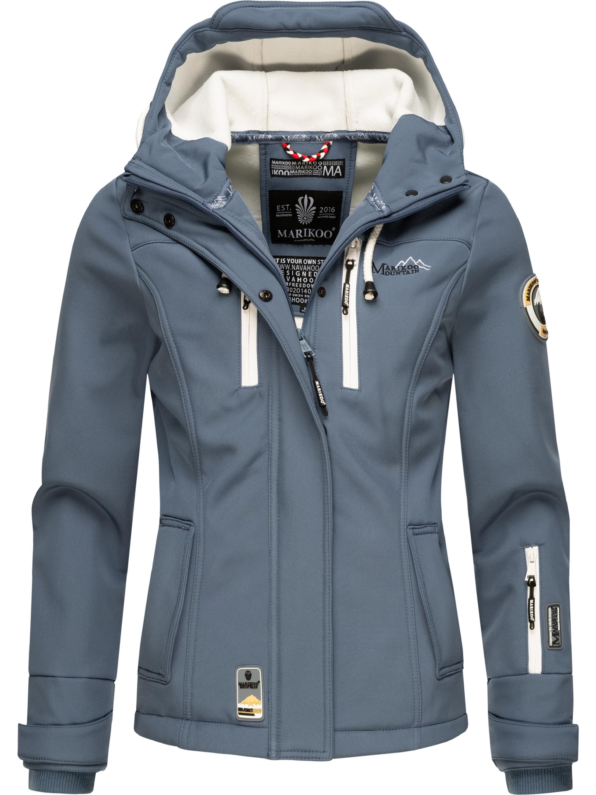Übergang Softshell-Jacke mit Kapuze "Kleinezicke" Dusty Blue