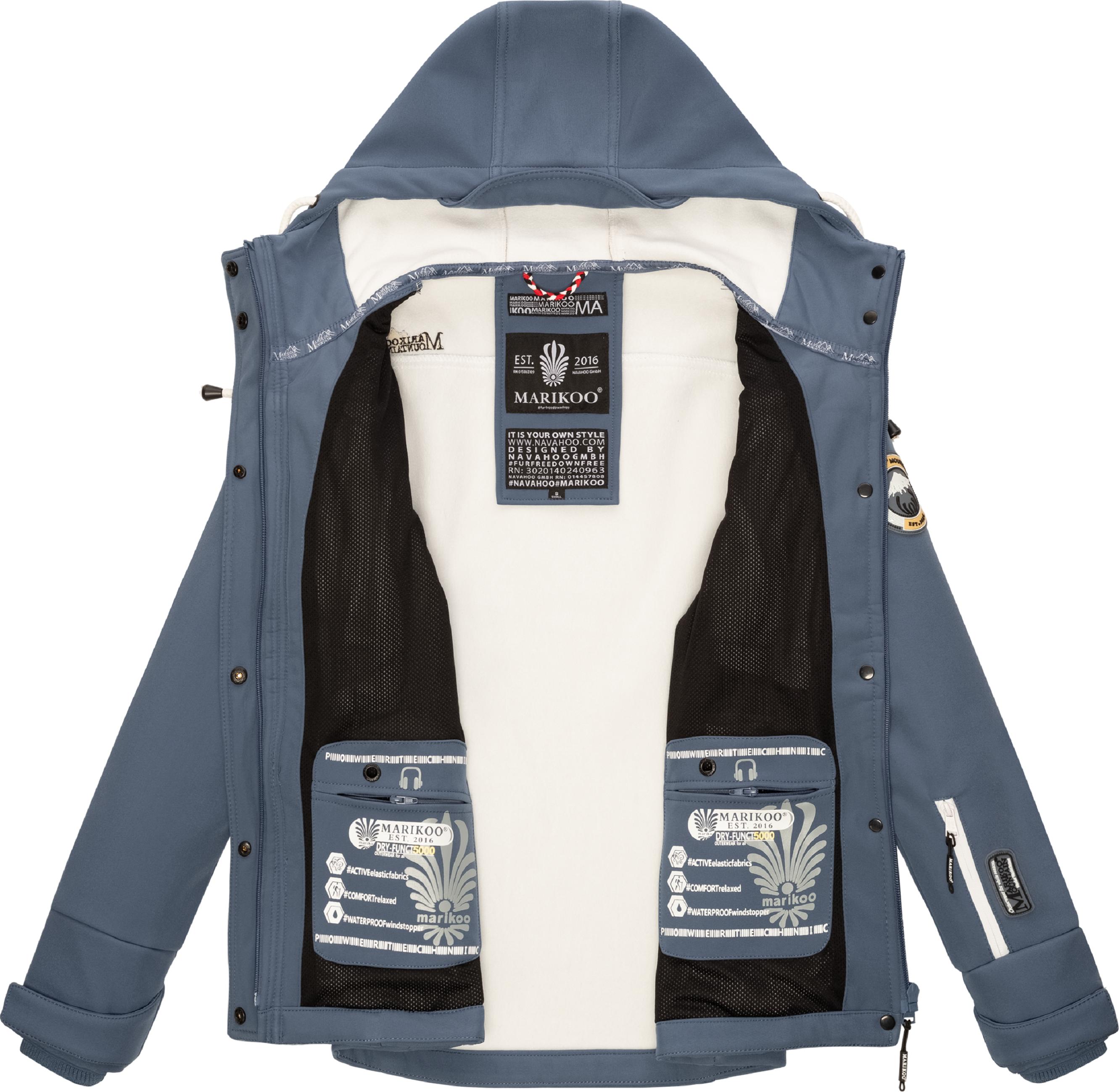 Übergang Softshell-Jacke mit Kapuze "Kleinezicke" Dusty Blue