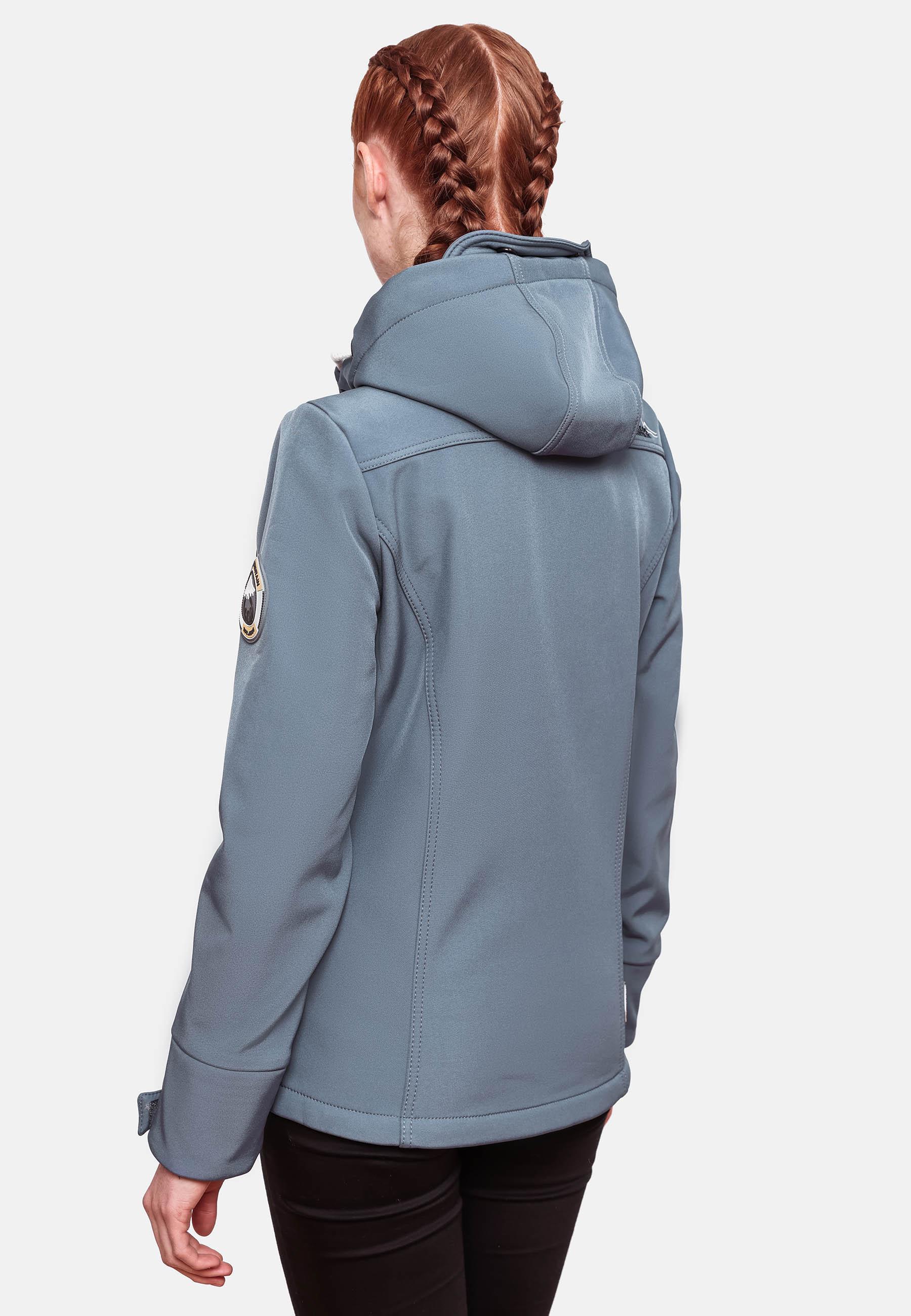 Übergang Softshell-Jacke mit Kapuze "Kleinezicke" Dusty Blue