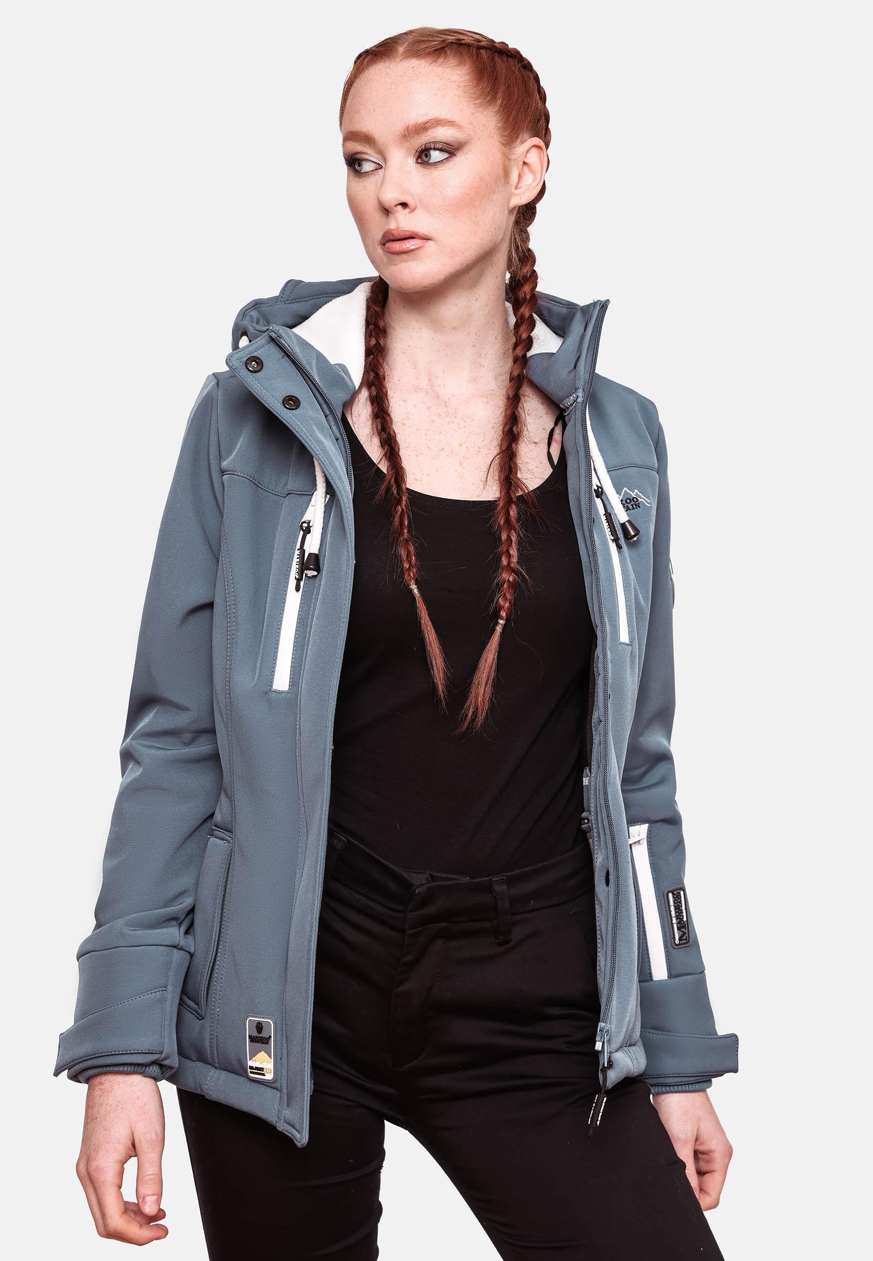 Übergang Softshell-Jacke mit Kapuze "Kleinezicke" Dusty Blue