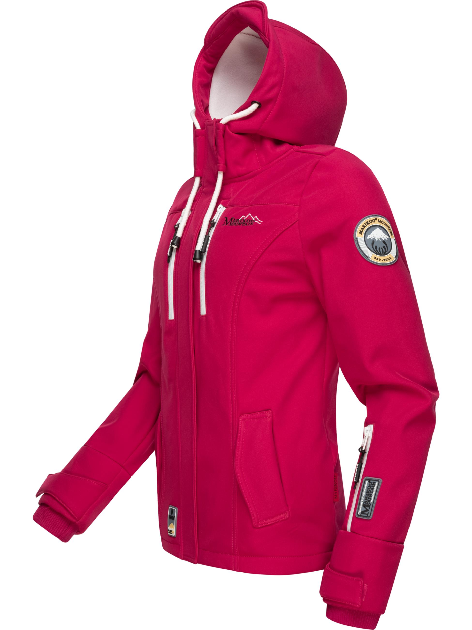 Übergang Softshell-Jacke mit Kapuze "Kleinezicke" Fuchsia