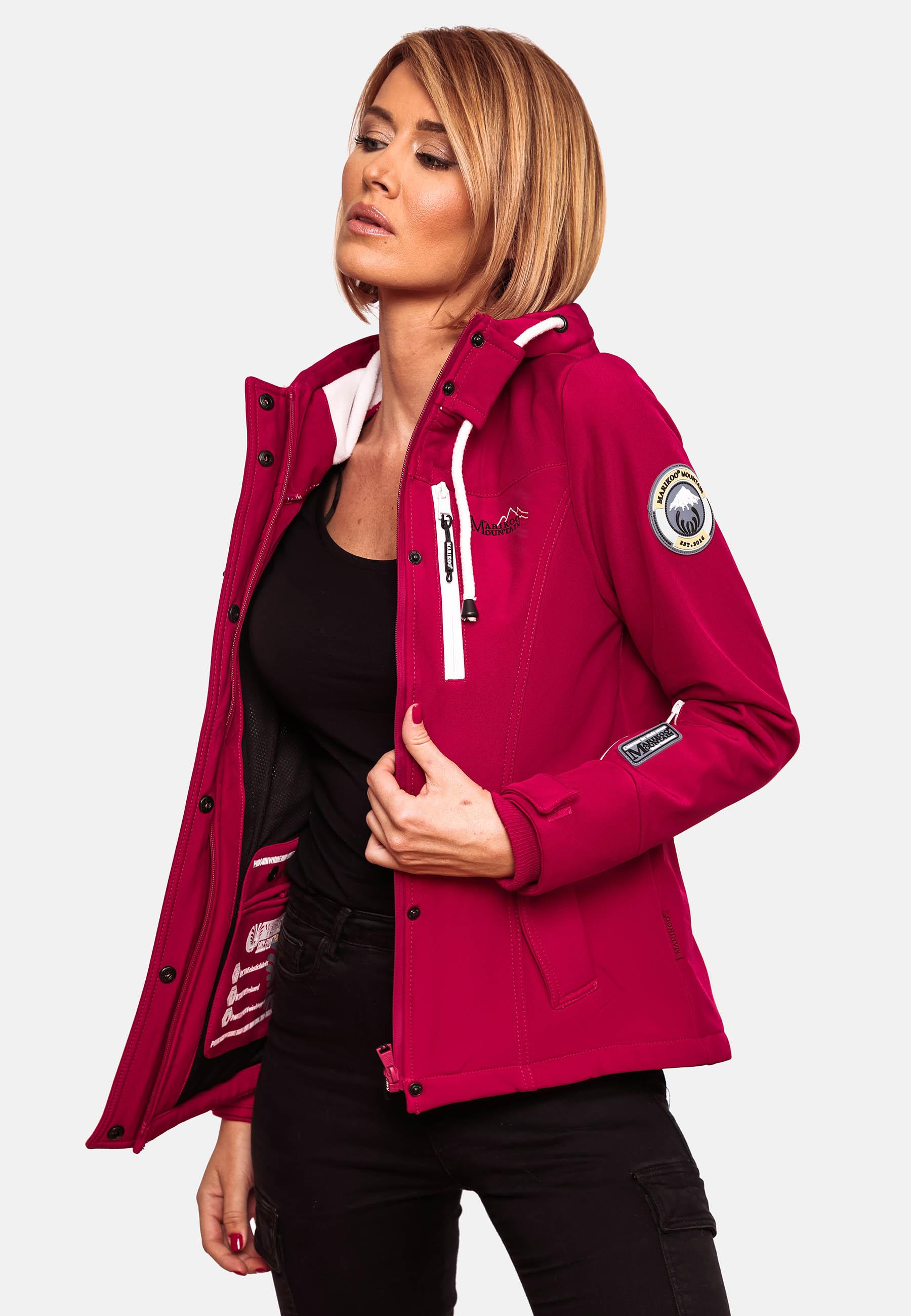 Übergang Softshell-Jacke mit Kapuze "Kleinezicke" Fuchsia