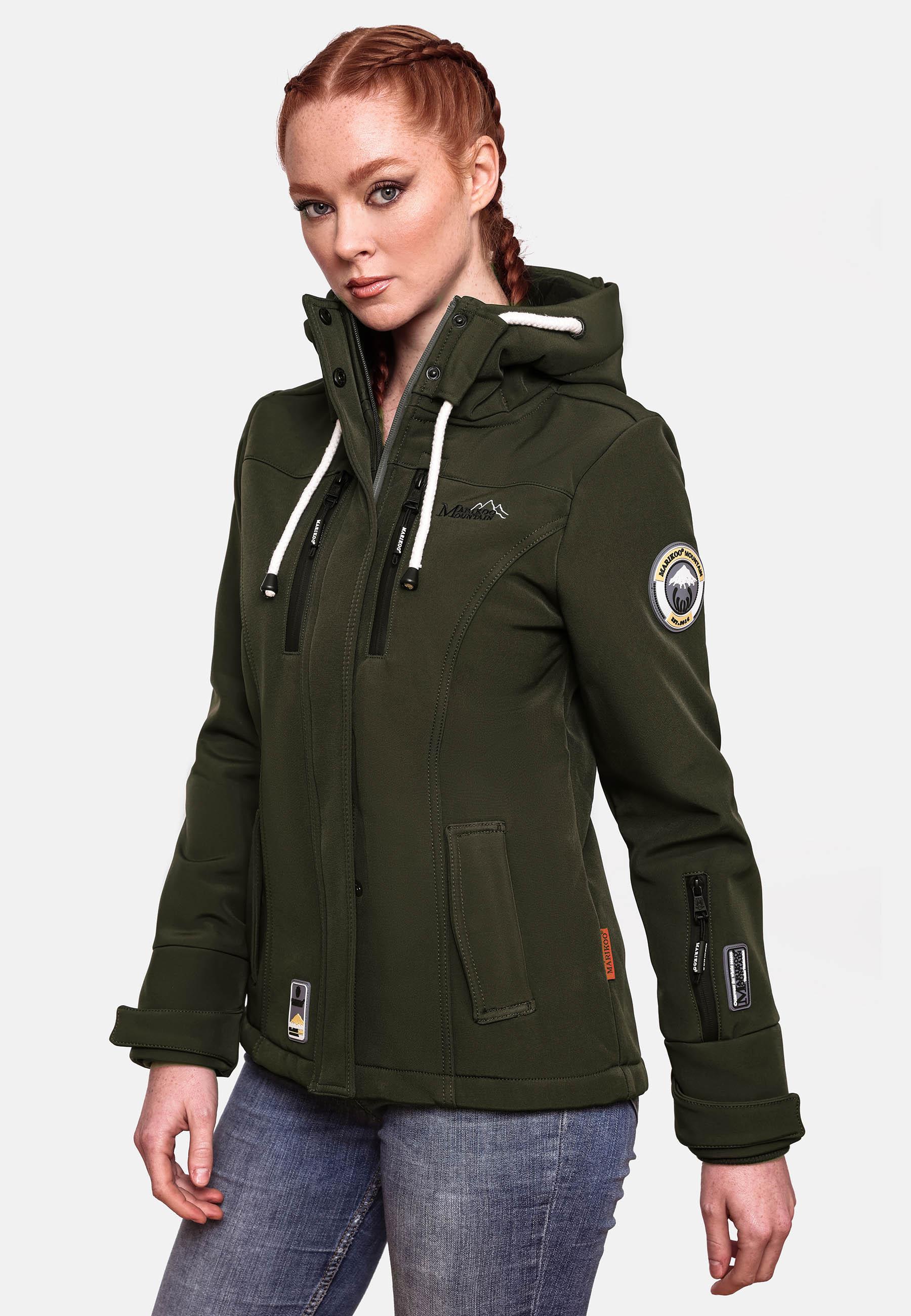 Übergang Softshell-Jacke mit Kapuze "Kleinezicke" Olive