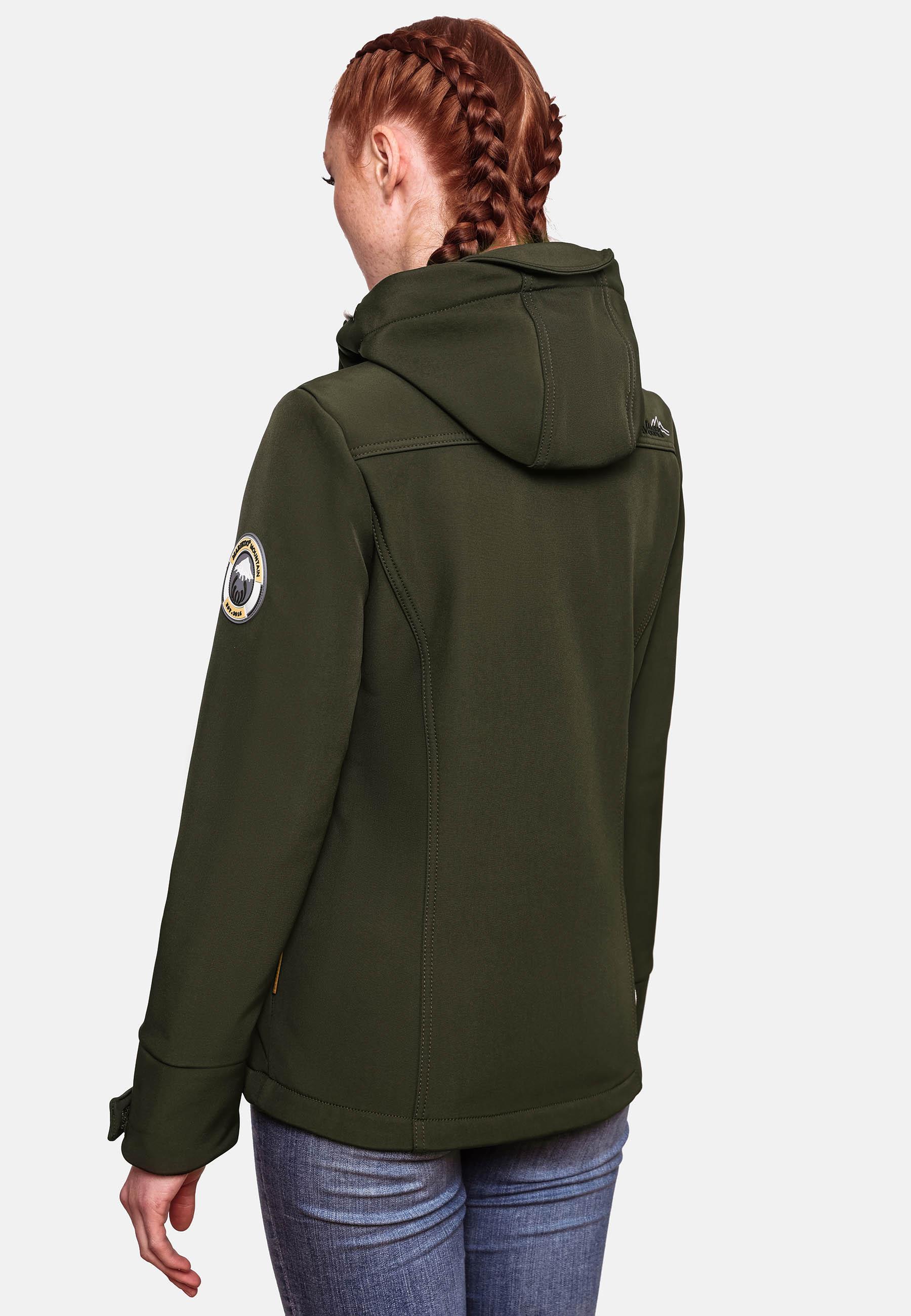 Übergang Softshell-Jacke mit Kapuze "Kleinezicke" Olive