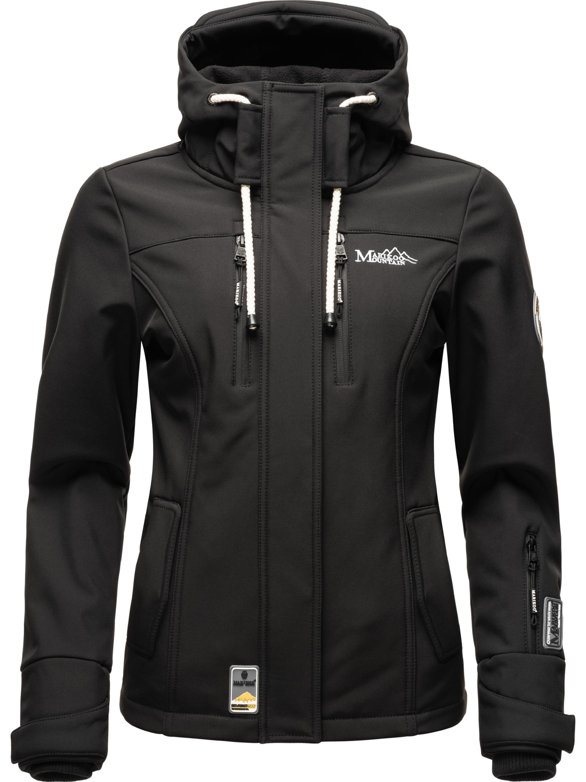 Übergang Softshell-Jacke mit Kapuze "Kleinezicke" Schwarz