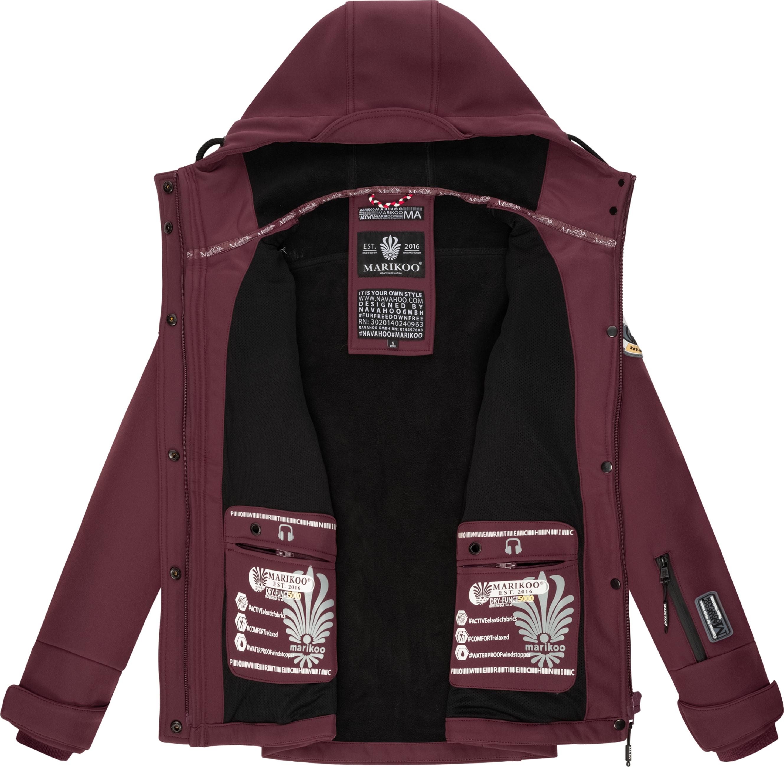 Übergang Softshell-Jacke mit Kapuze "Kleinezicke" Wine