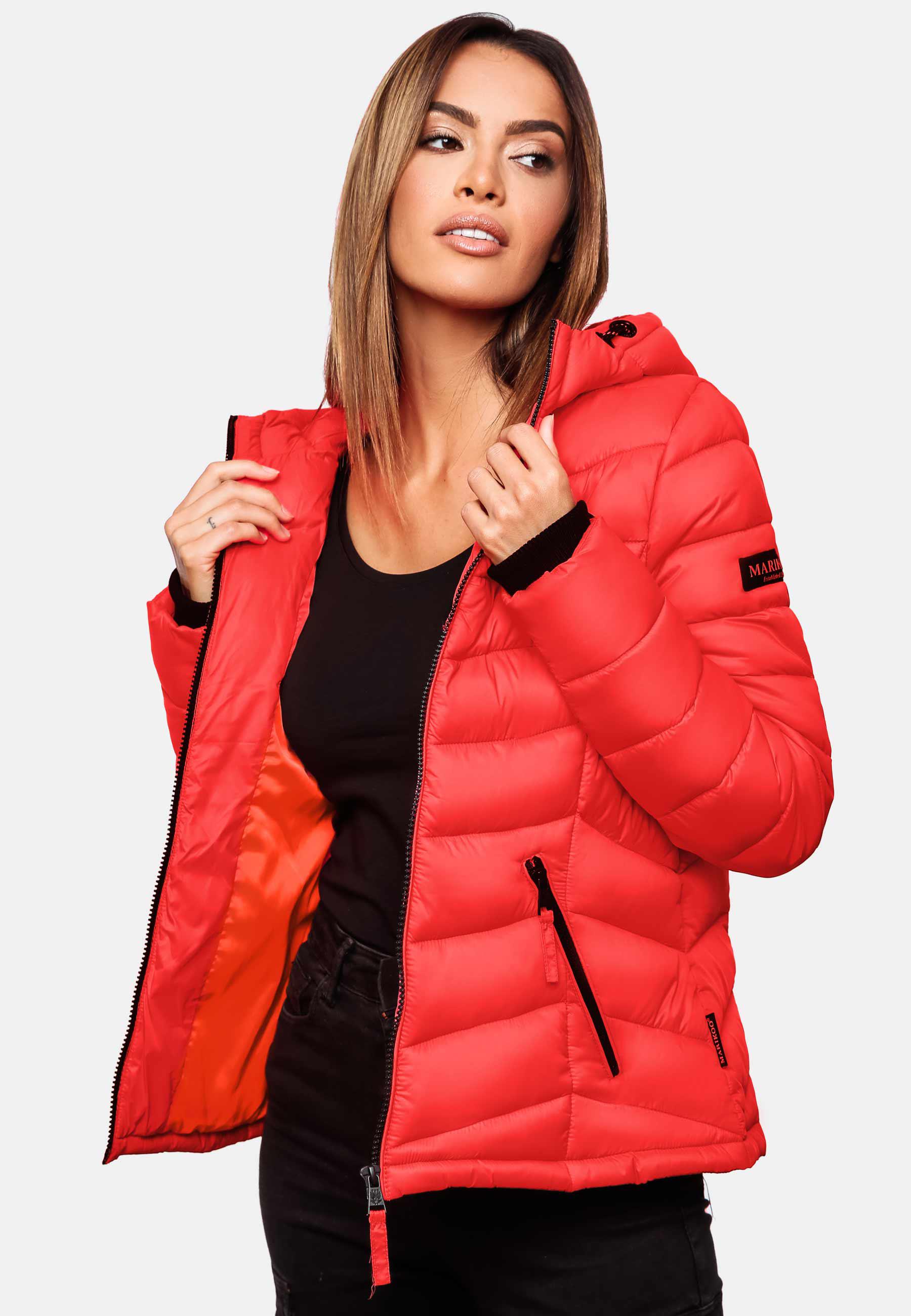 Leichte Steppjacke mit Kapuze "Kuala" Neon Coral2