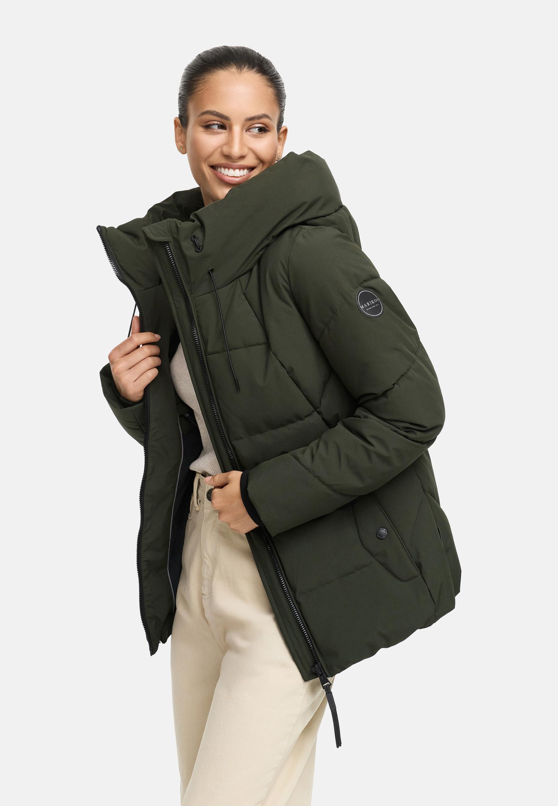 Winter Steppjacke mit Kapuze "Kuscheltatze XVI" Dark Olive
