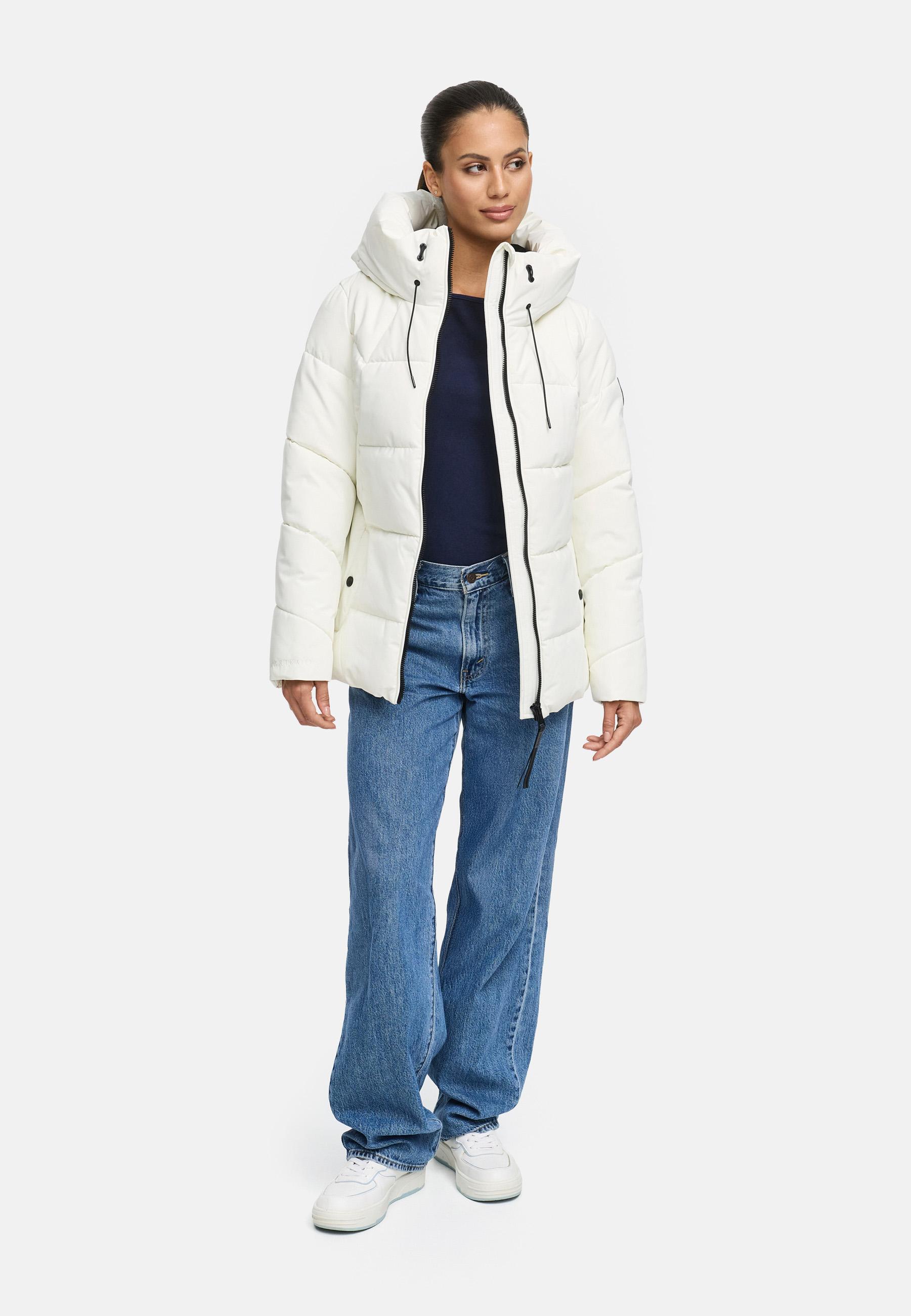 Winter Steppjacke mit Kapuze "Kuscheltatze XVI" Offwhite
