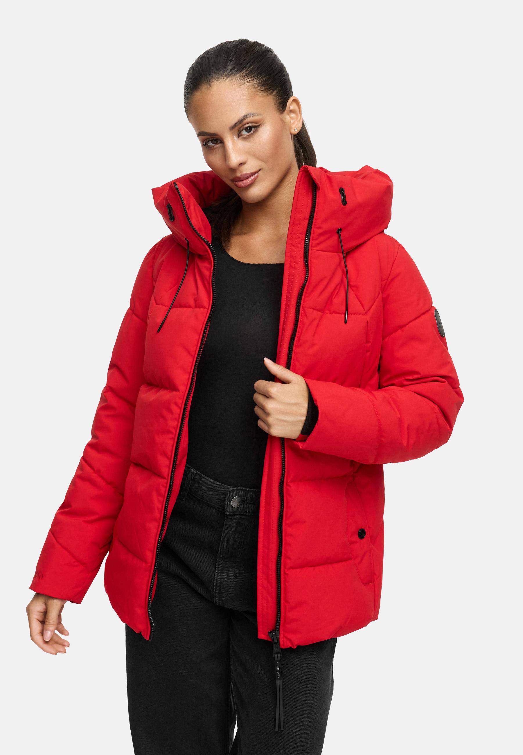 Winter Steppjacke mit Kapuze "Kuscheltatze XVI" Salsa Red