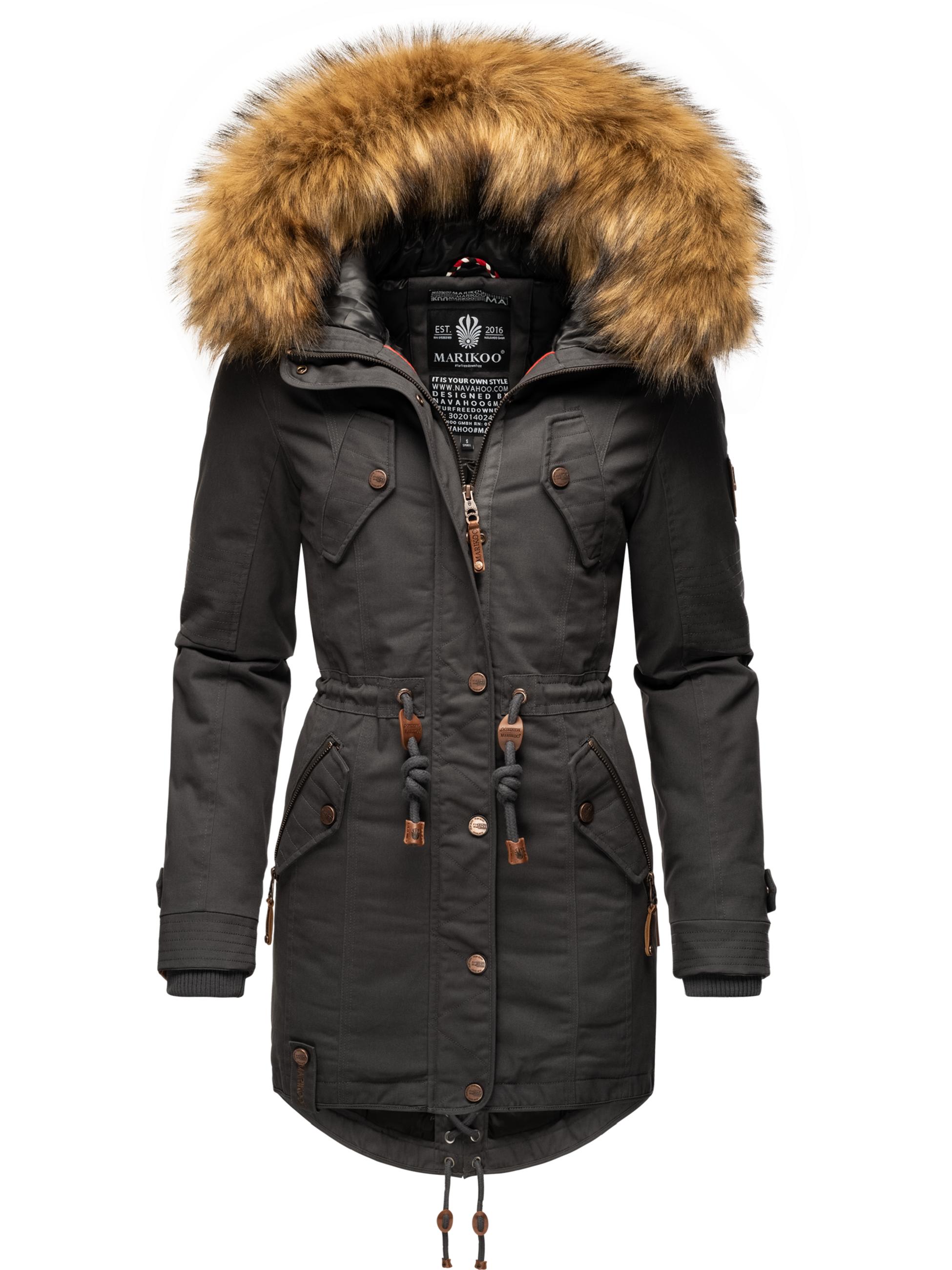 Winterparka mit abnehmbarem Kunstfell "La Viva Prc" Anthracite