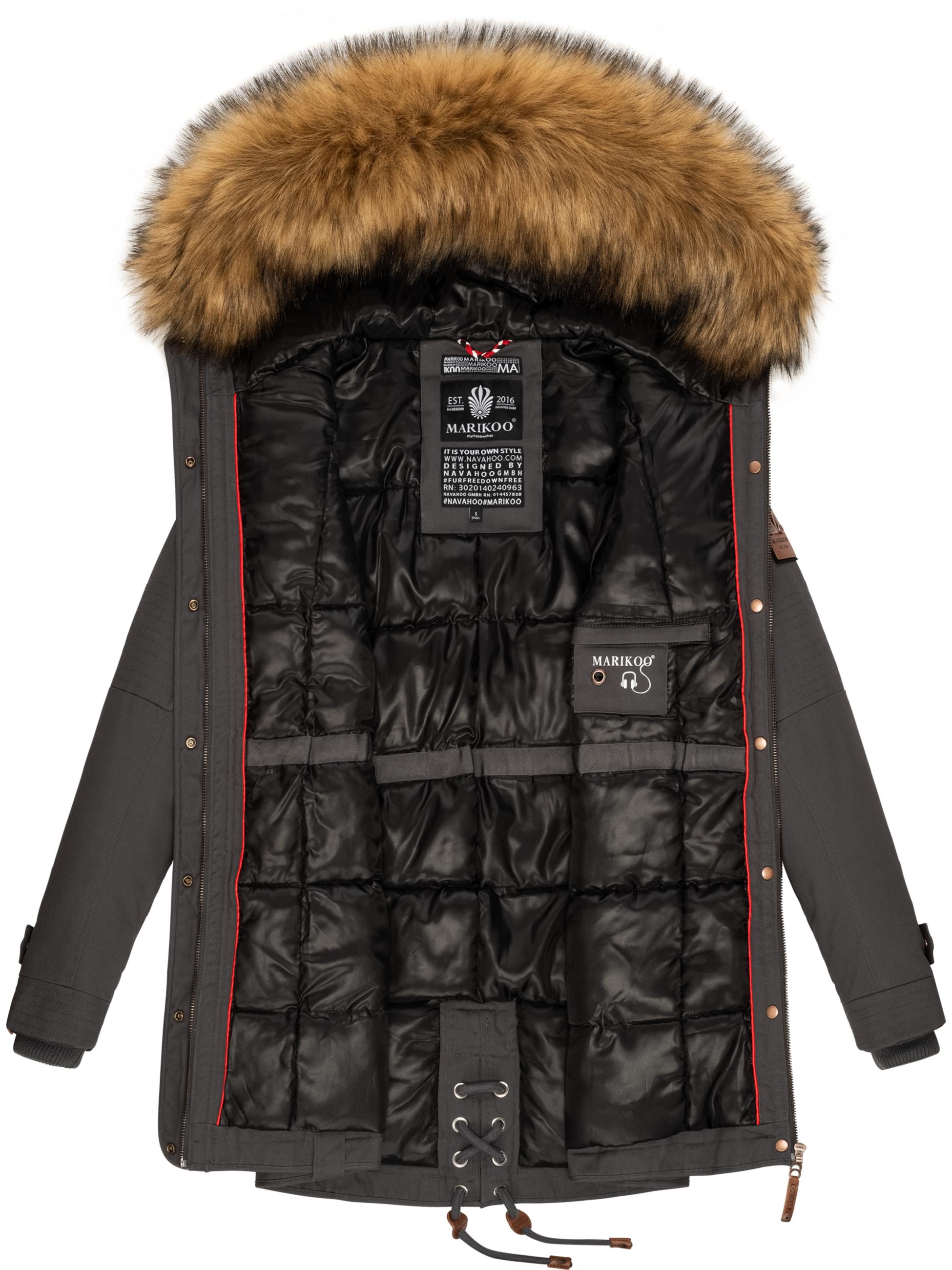 Winterparka mit abnehmbarem Kunstfell "La Viva Prc" Anthracite