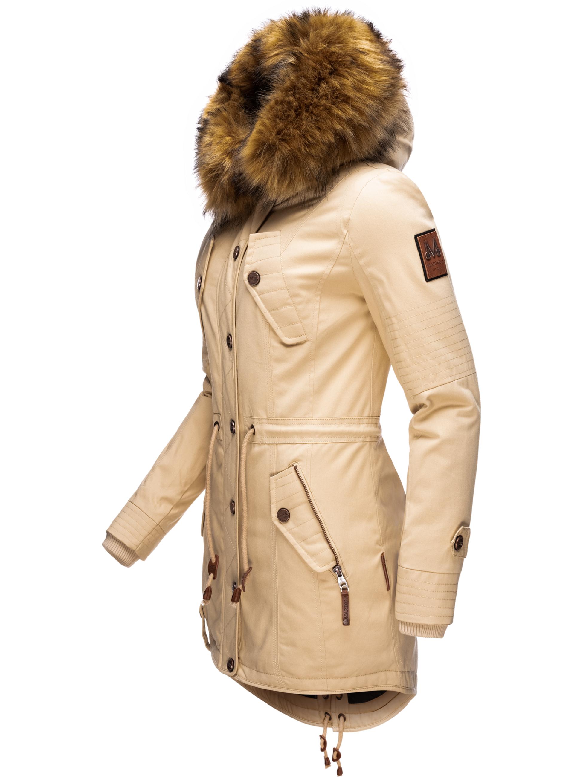 Winterparka mit abnehmbarem Kunstfell "La Viva Prc" Beige