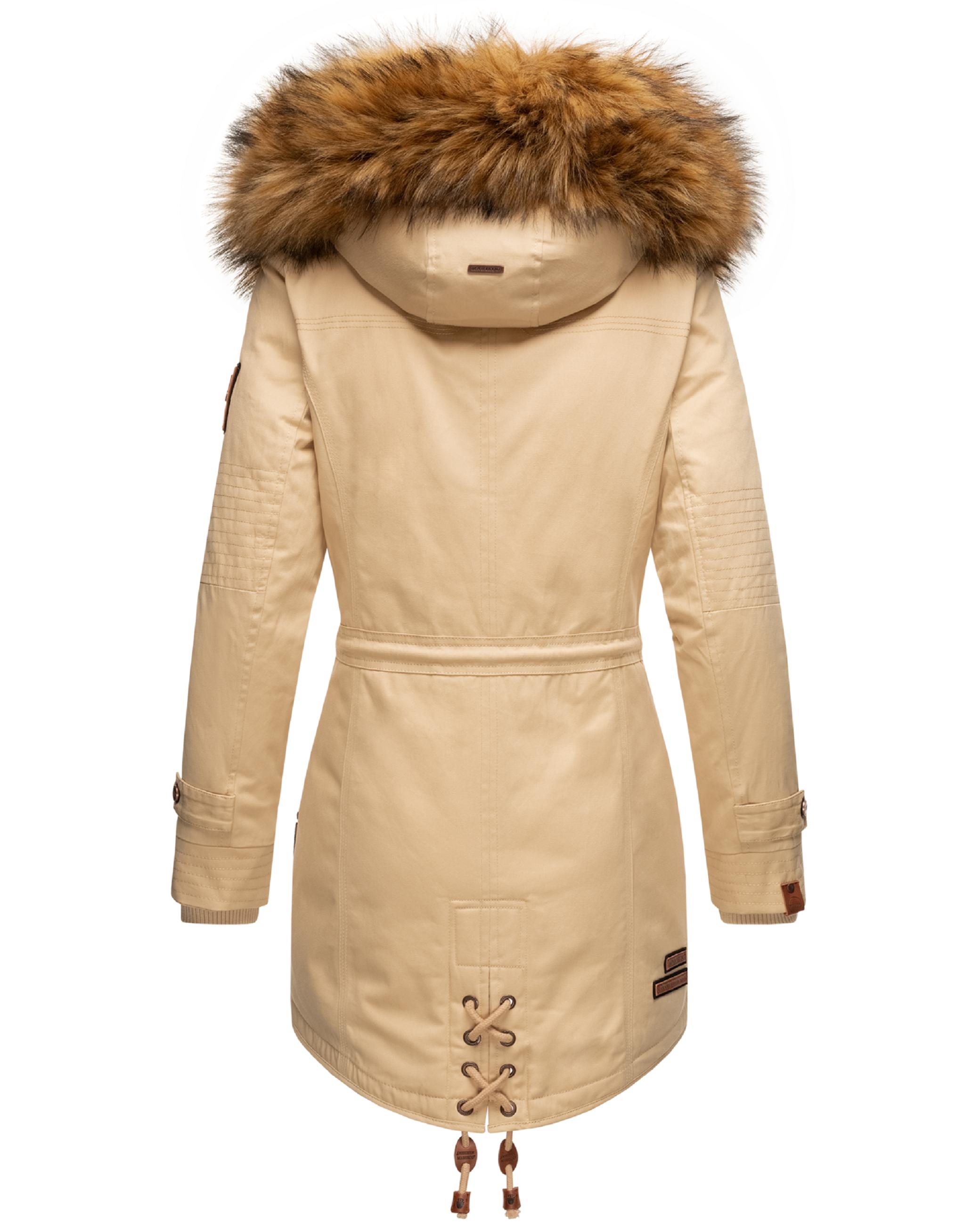 Winterparka mit abnehmbarem Kunstfell "La Viva Prc" Beige