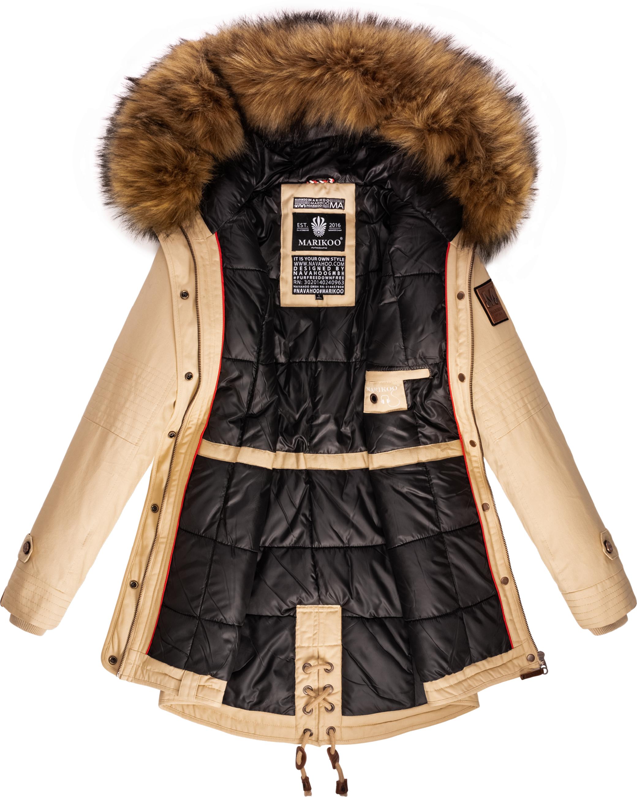 Winterparka mit abnehmbarem Kunstfell "La Viva Prc" Beige