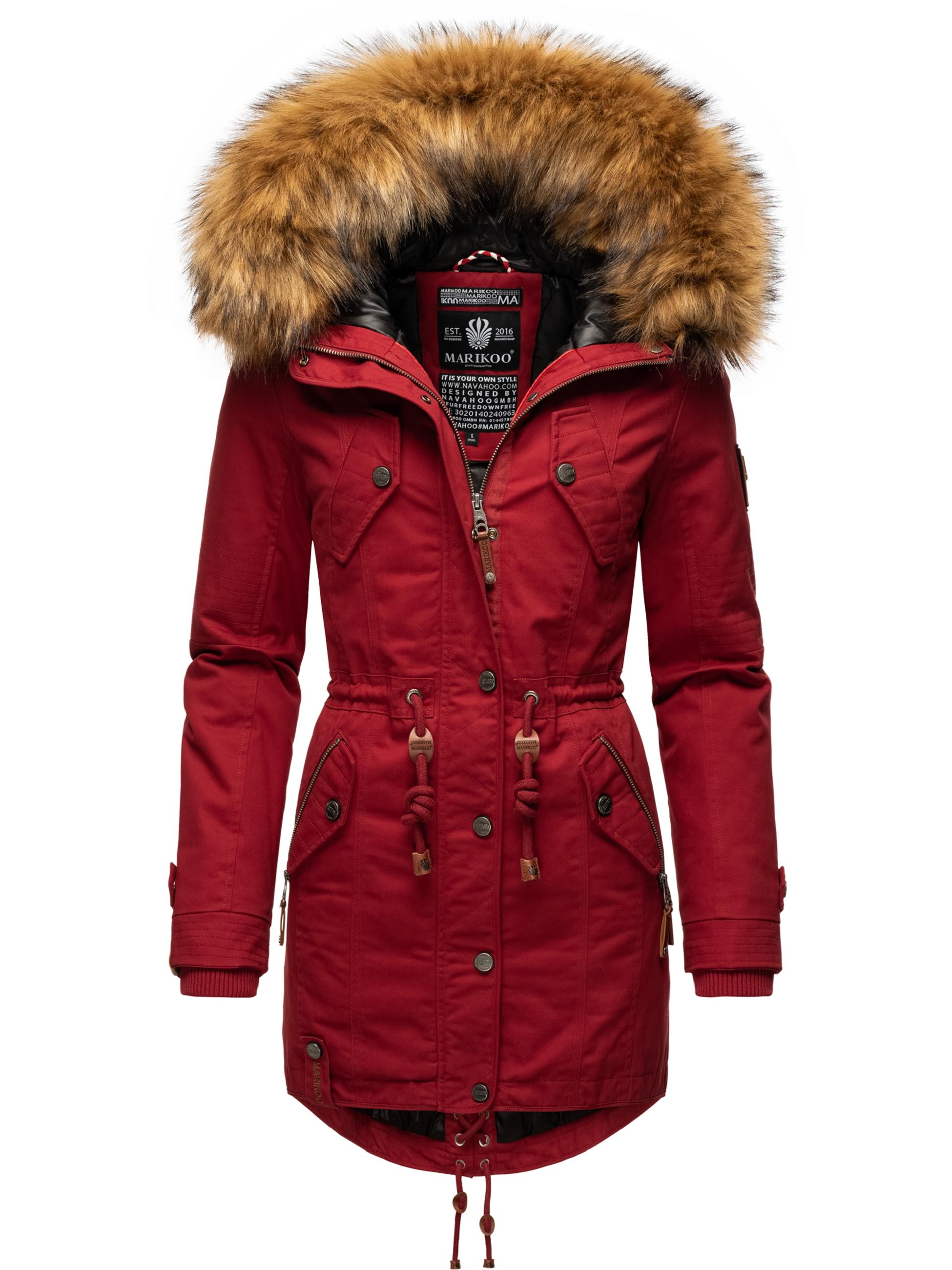 Winterparka mit abnehmbarem Kunstfell "La Viva Prc" Blood Red